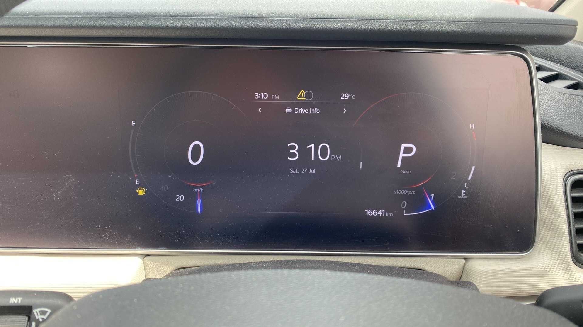 Digital instrument cluster of a Mahindra XUV700