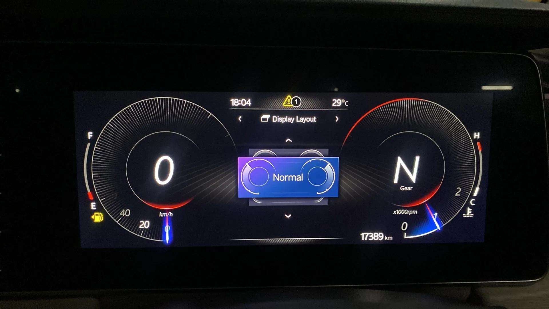 Digital instrument cluster of a Mahindra XUV700