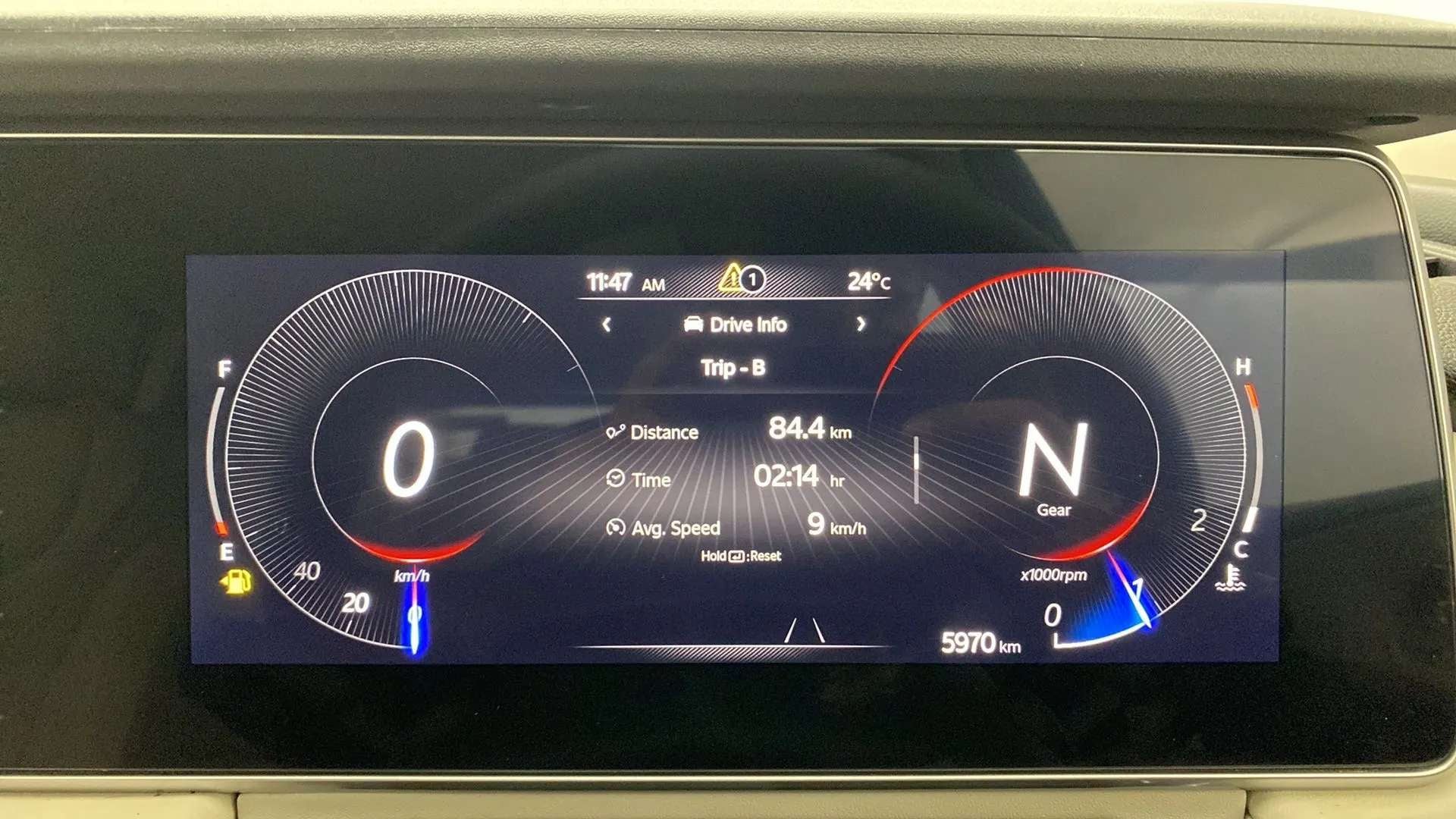 Digital instrument cluster of a Mahindra XUV700