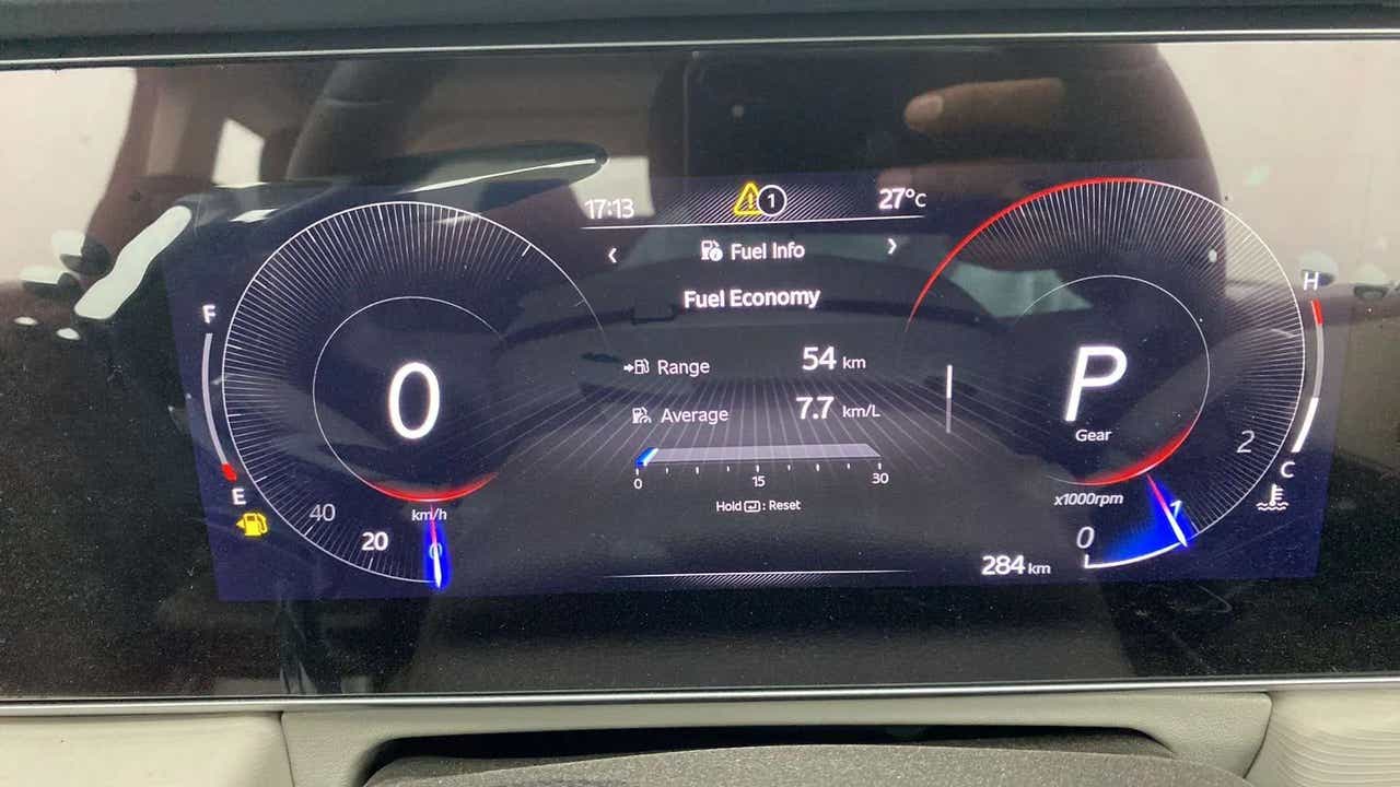 Instrument cluster display of a Mahindra XUV700