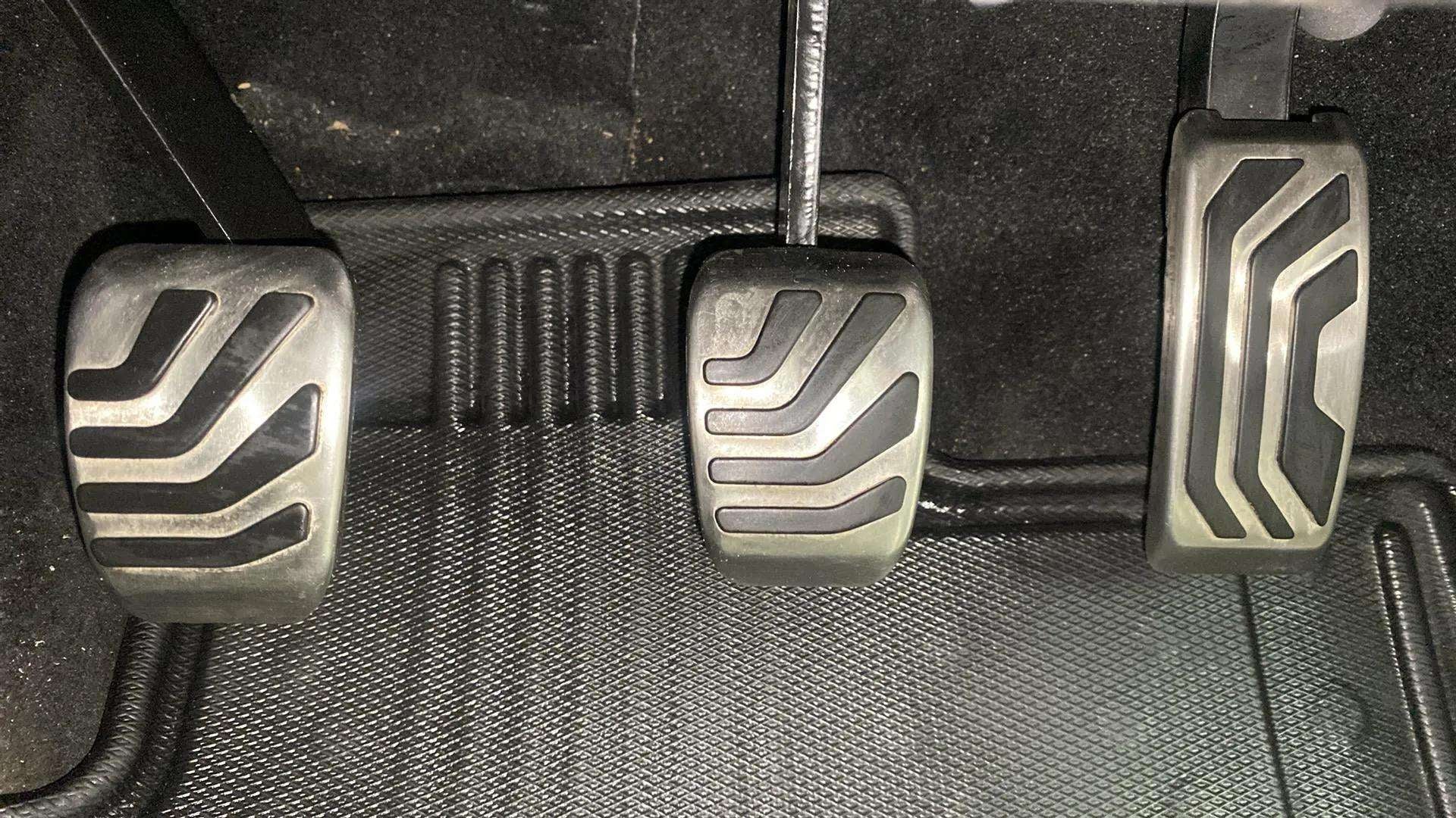 Foot pedals view of a Mahindra XUV700