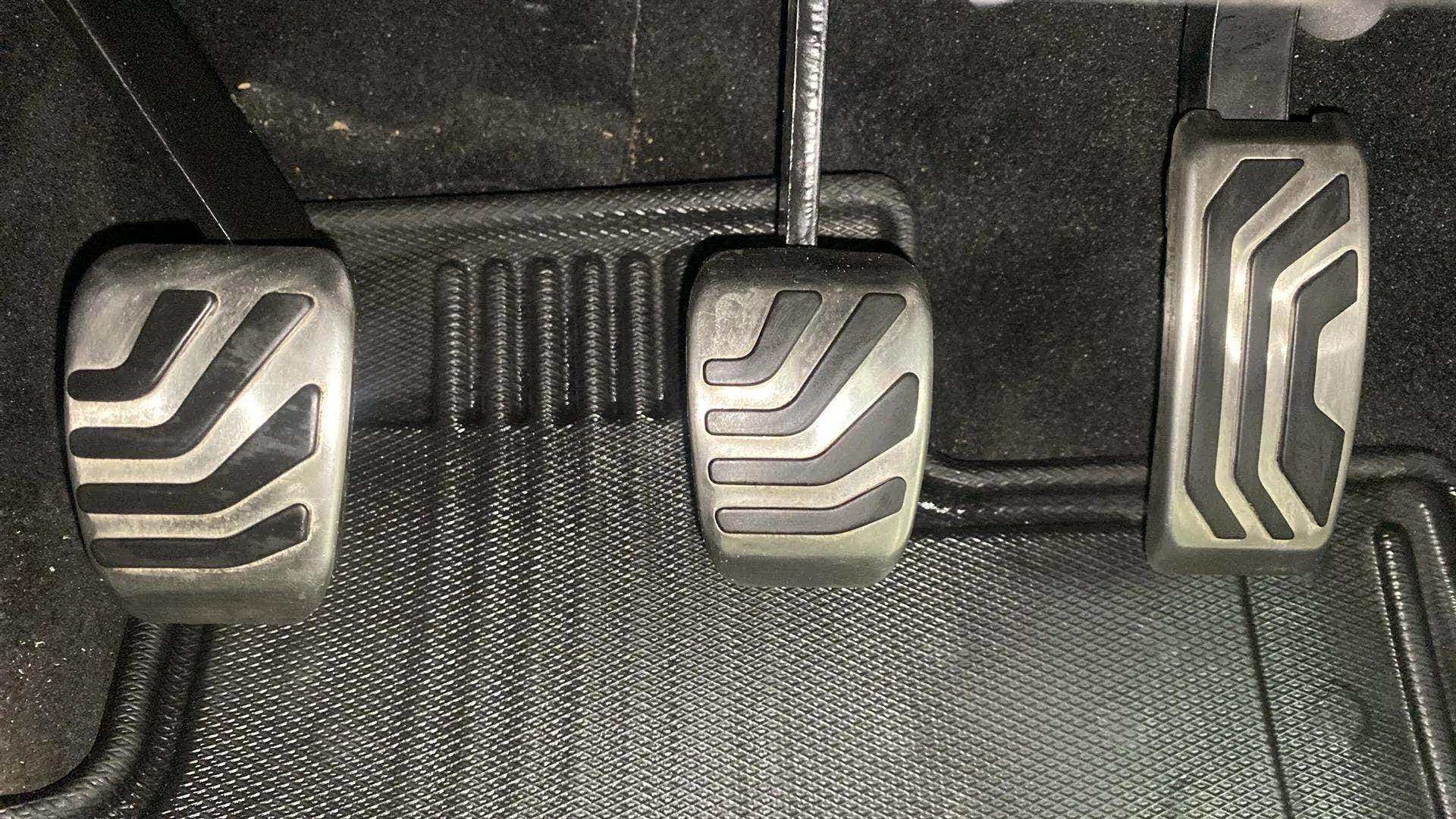 Foot pedals view of a Mahindra XUV700