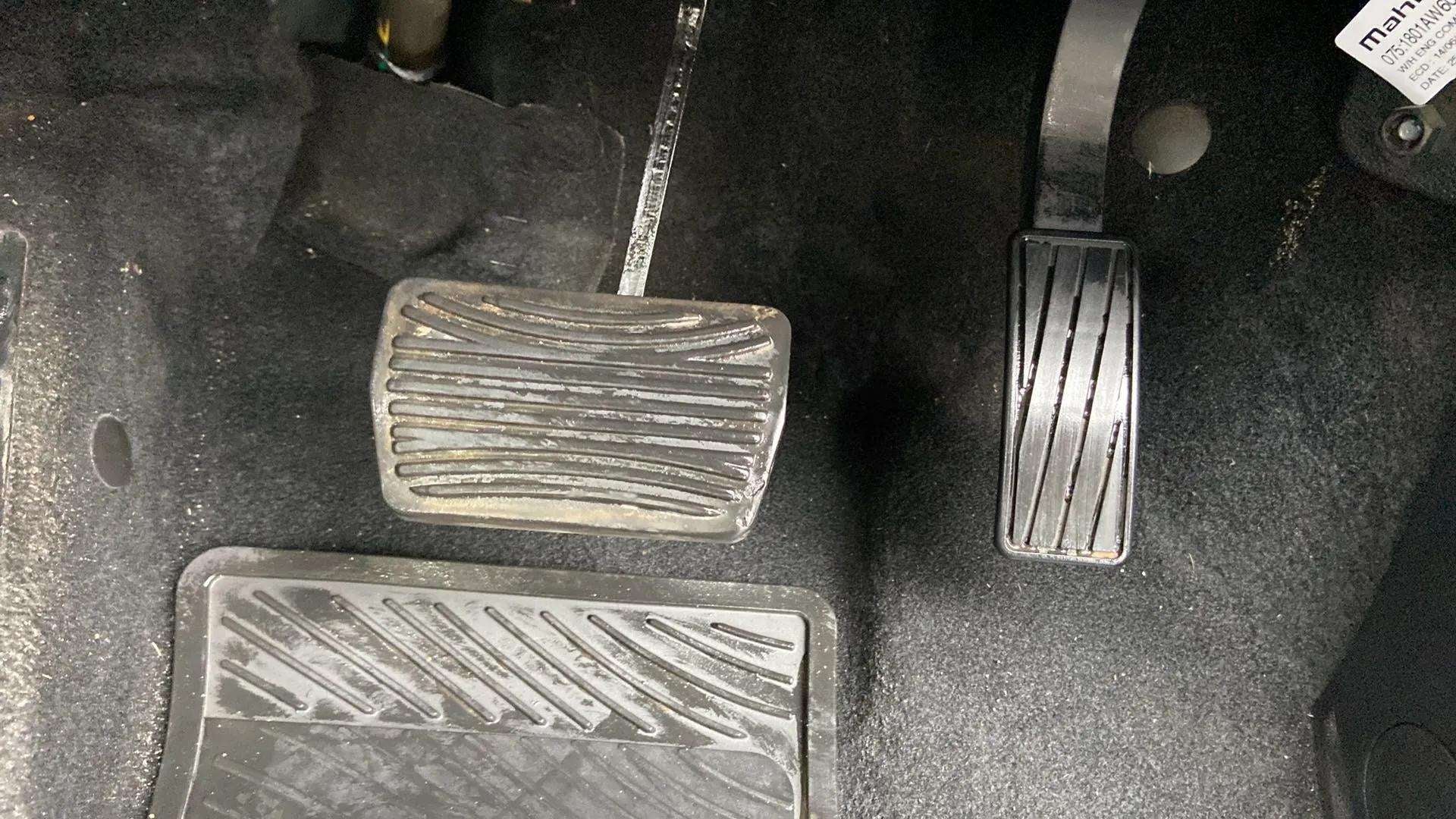 Foot pedals of a Mahindra XUV700