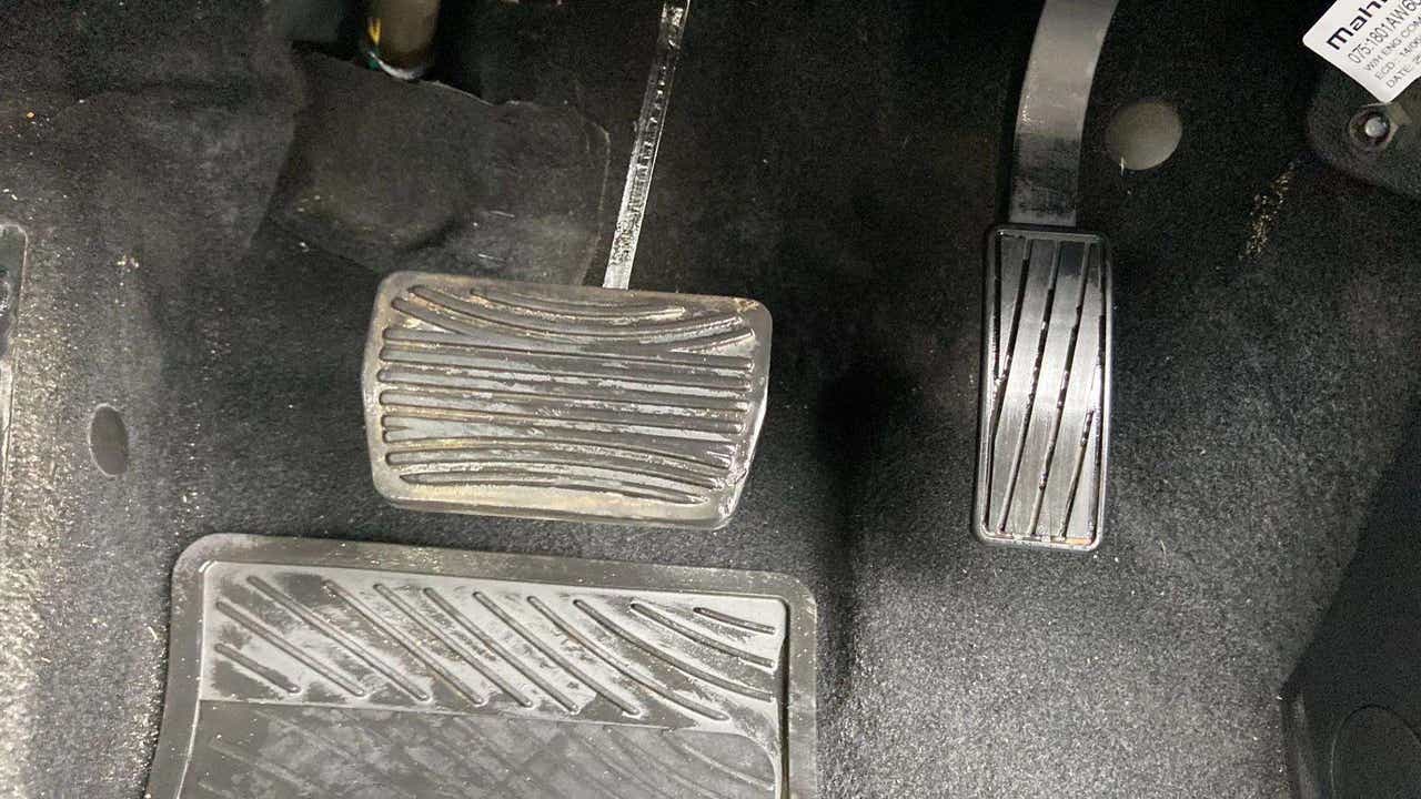 Foot pedals of a Mahindra XUV700