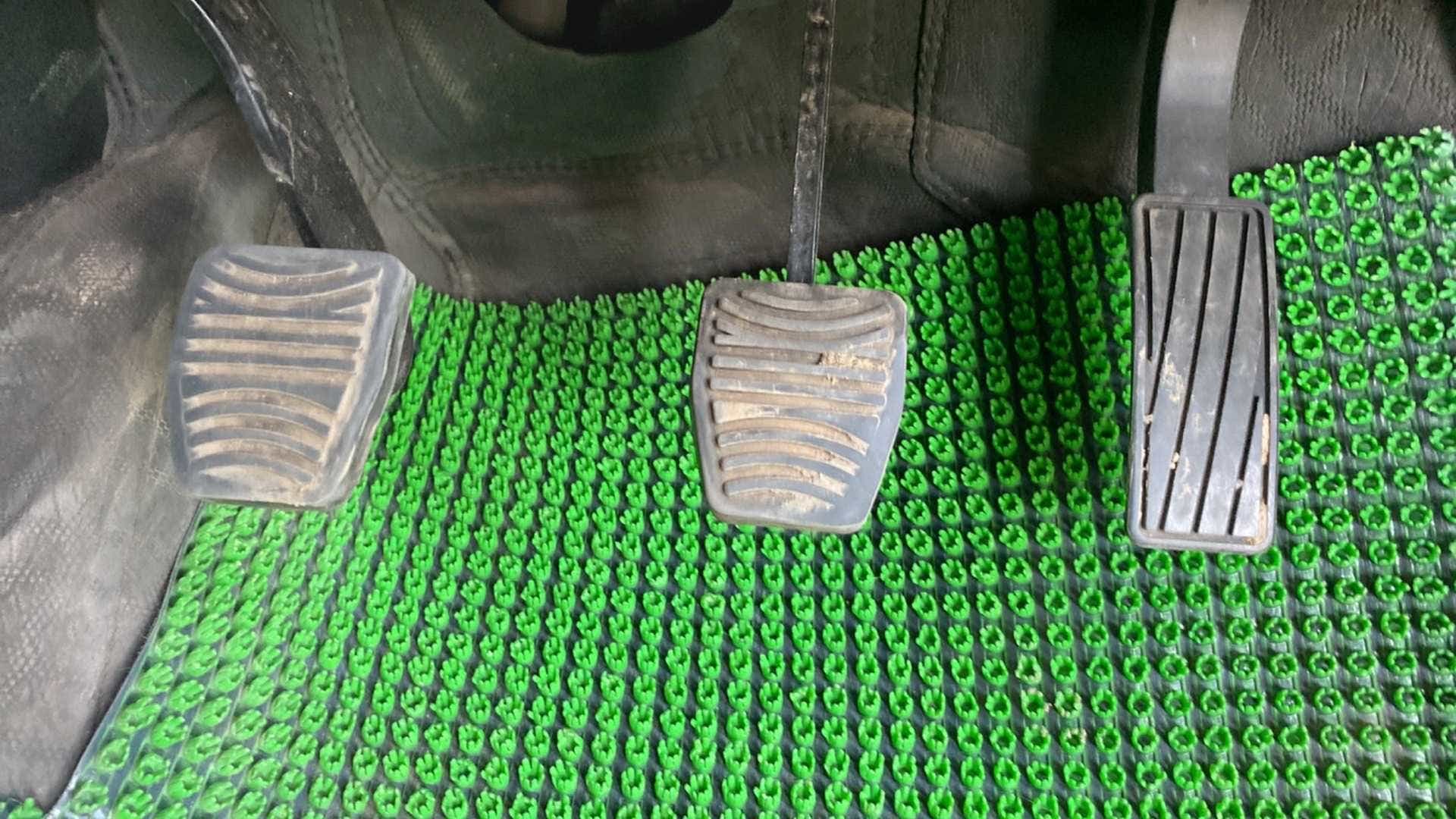 Close-up of pedals in a Mahindra XUV700