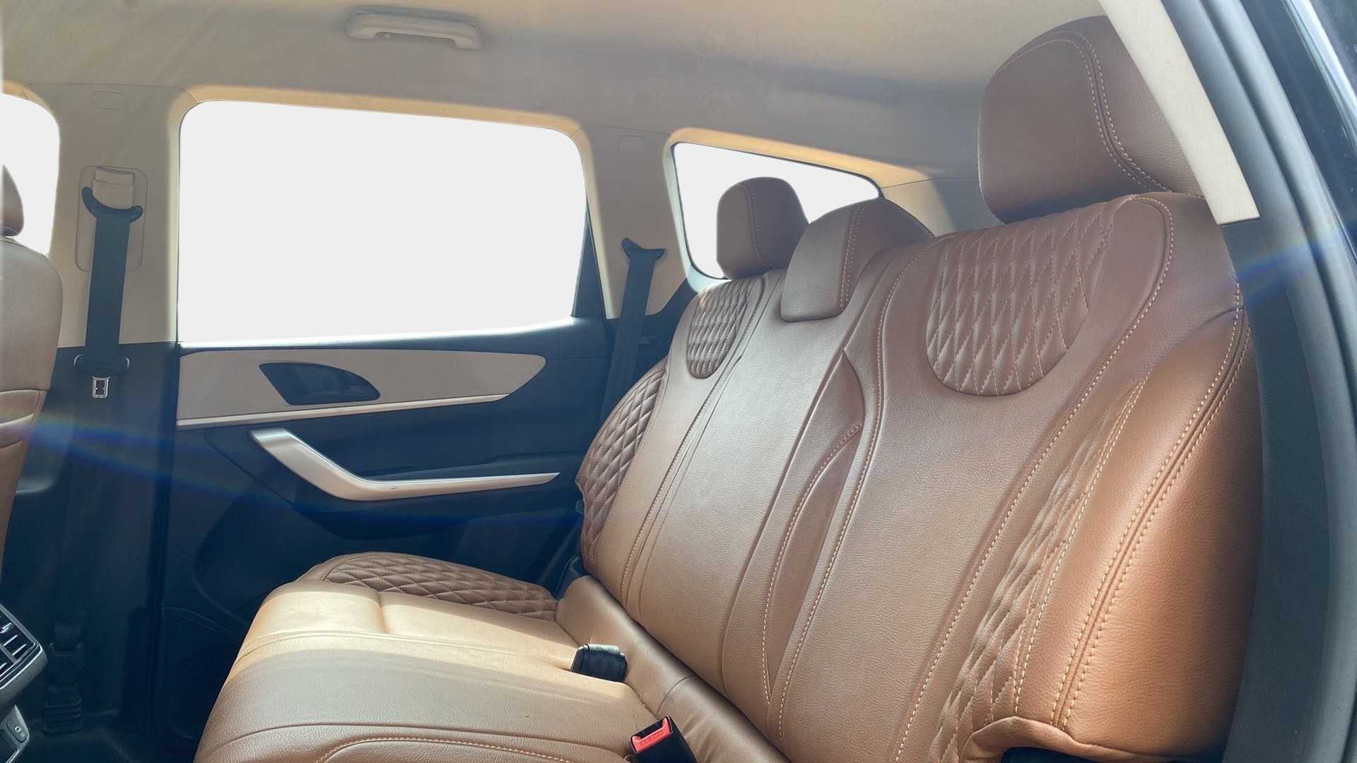 Rear seat view of a Mahindra XUV700