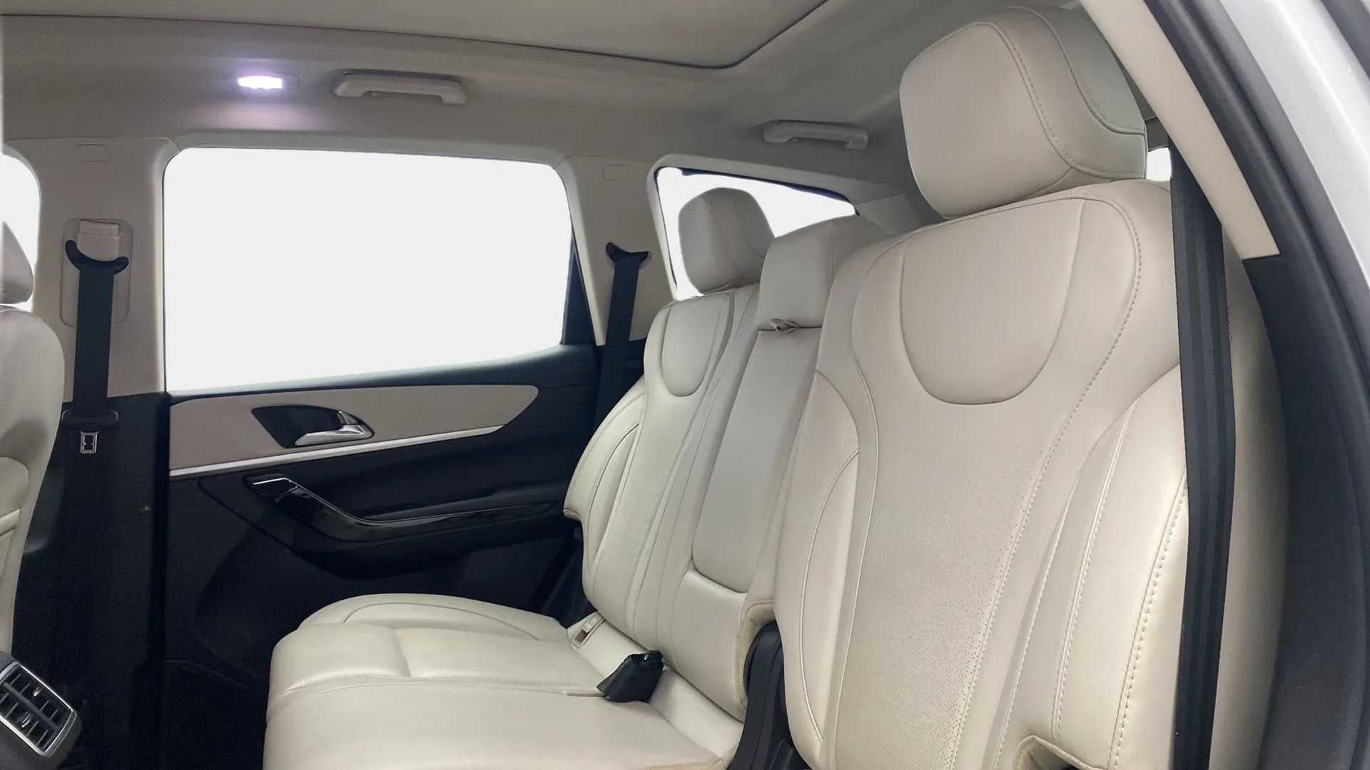 Rear seat interior of a Mahindra XUV700