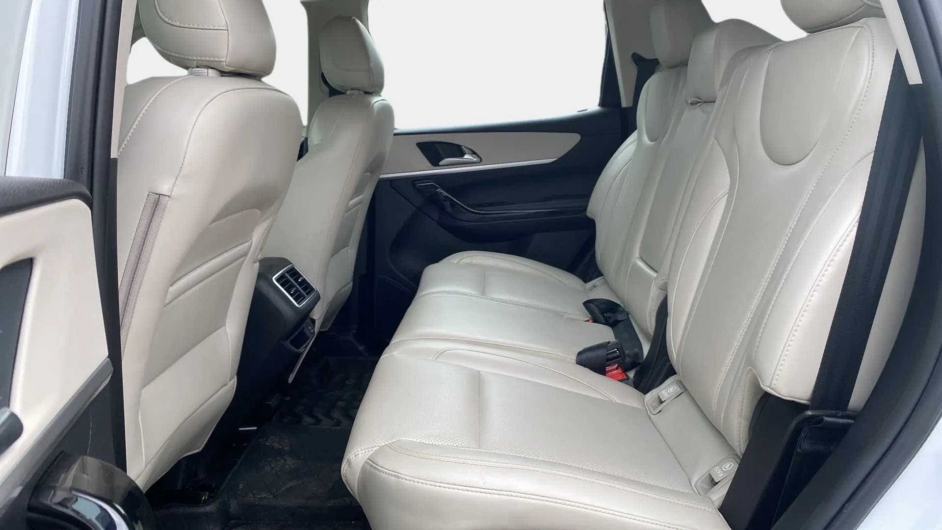 Rear seat view of a Mahindra XUV700