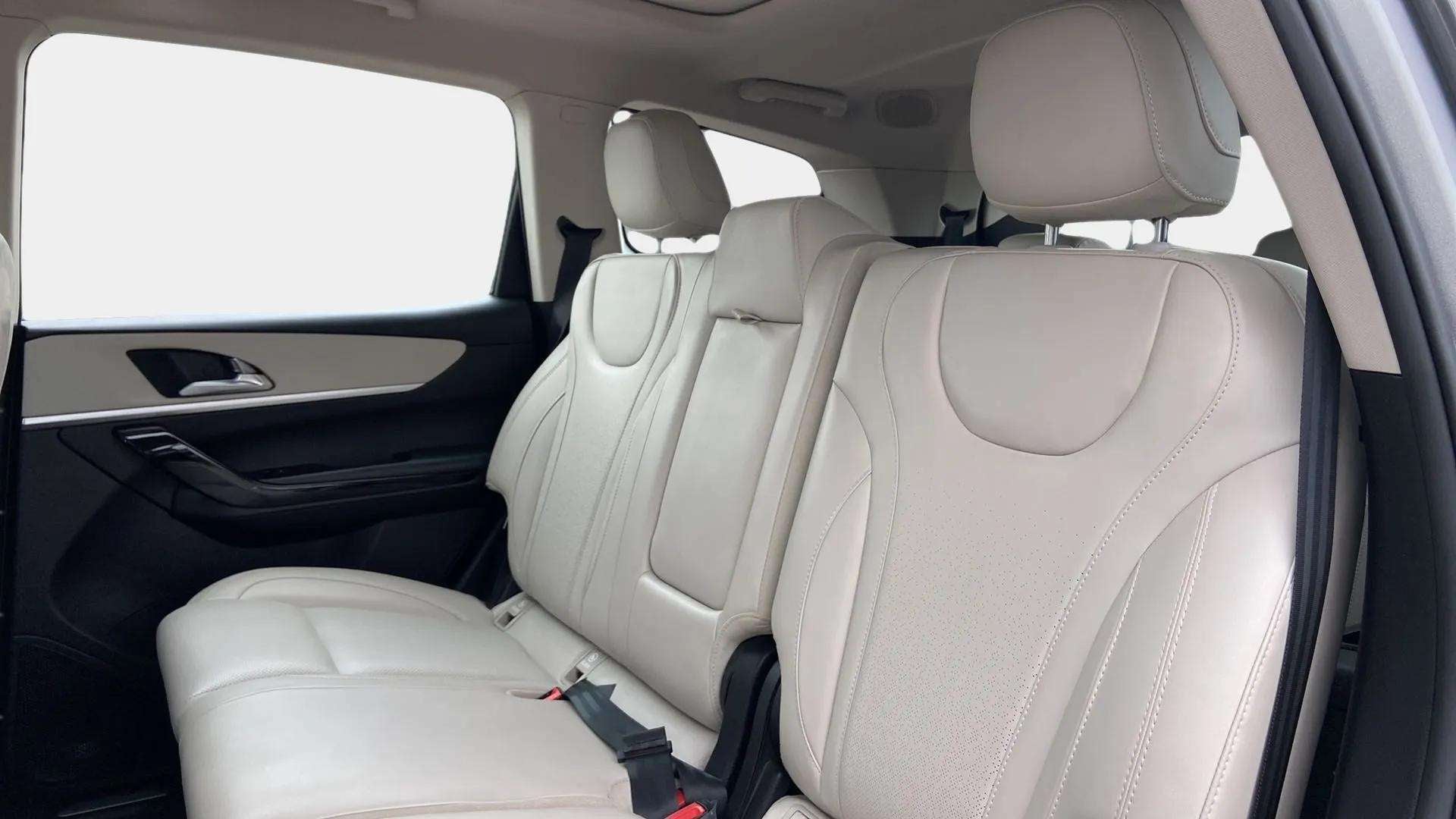 Rear seat view of a Mahindra XUV700