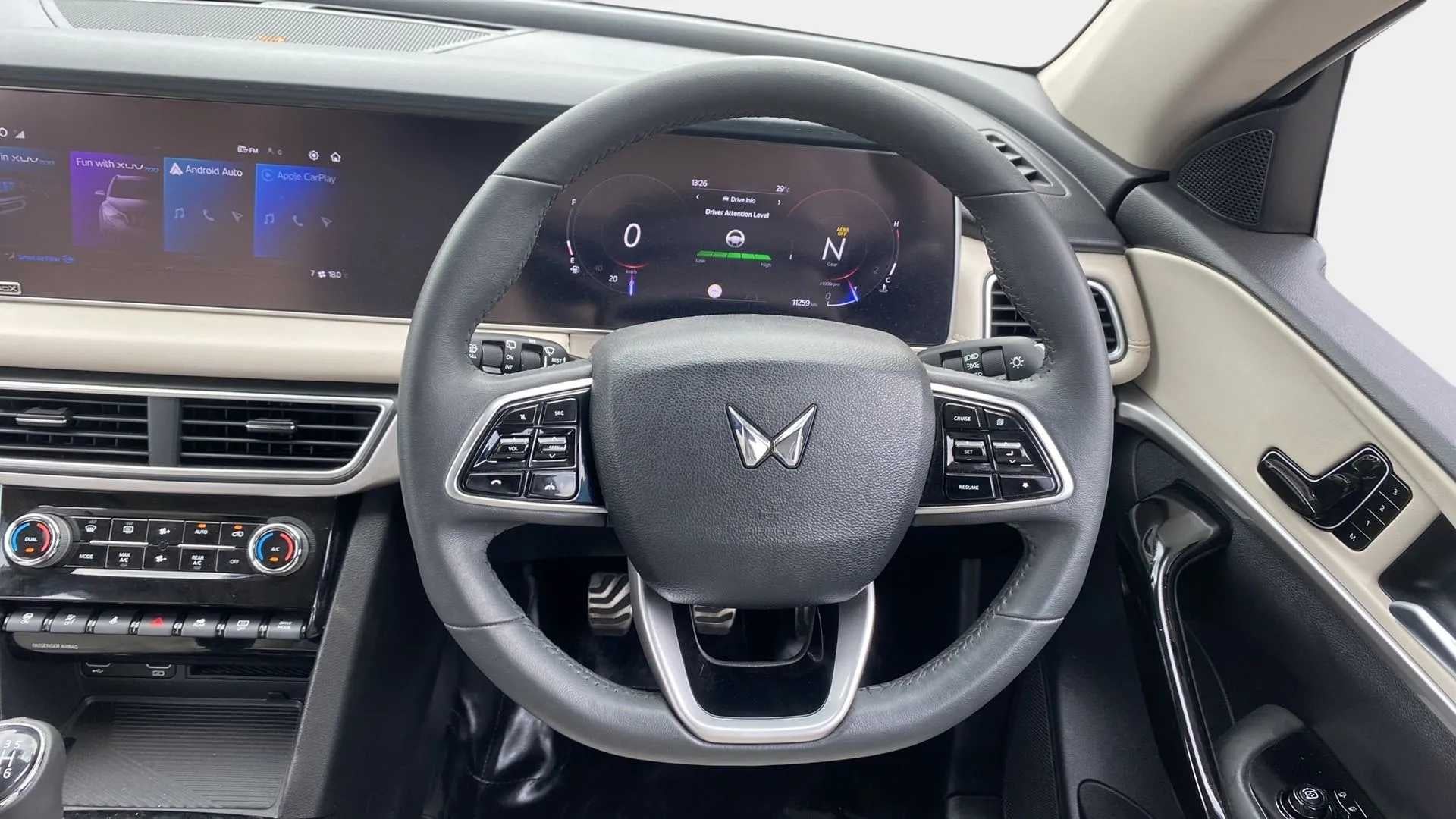 Interior dashboard of a Mahindra XUV700