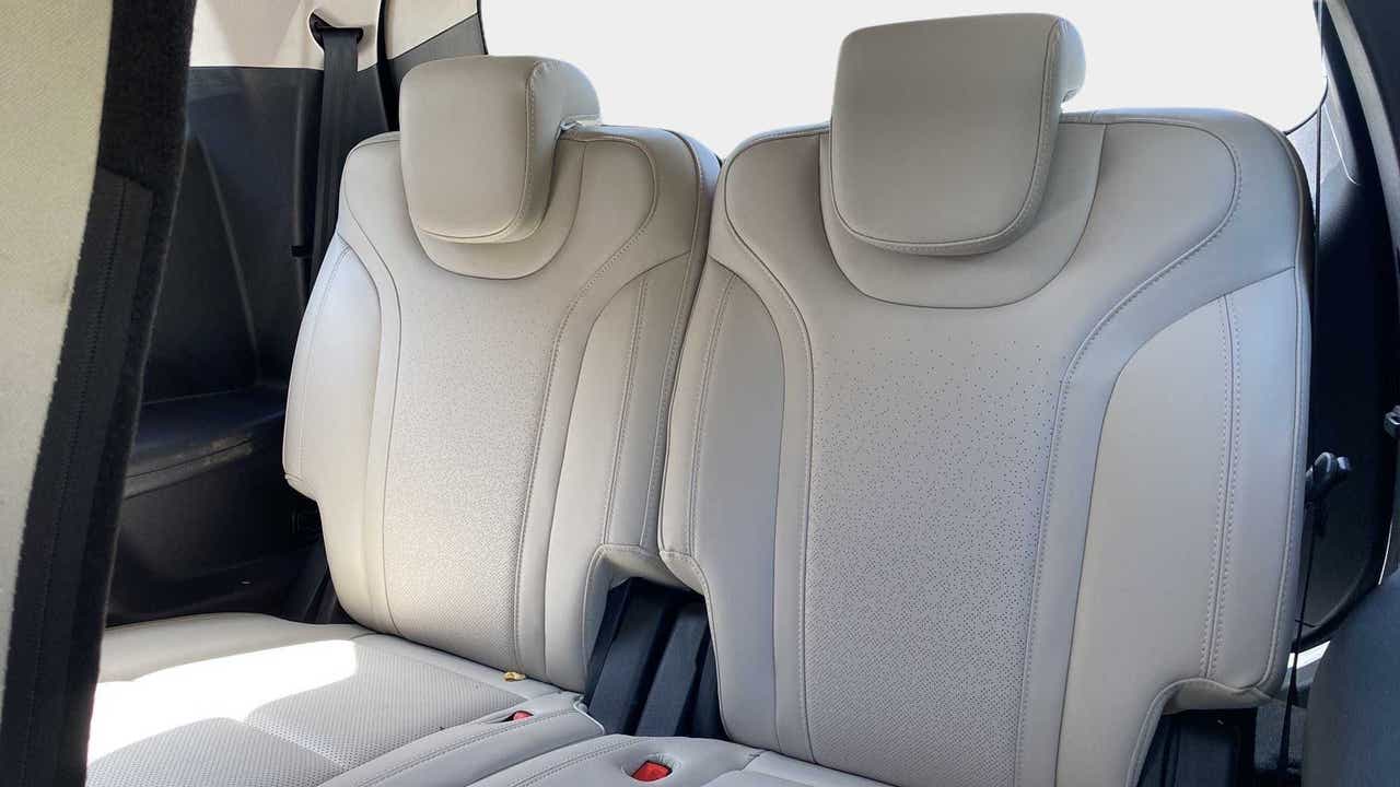 Rear seat view of a Mahindra XUV700