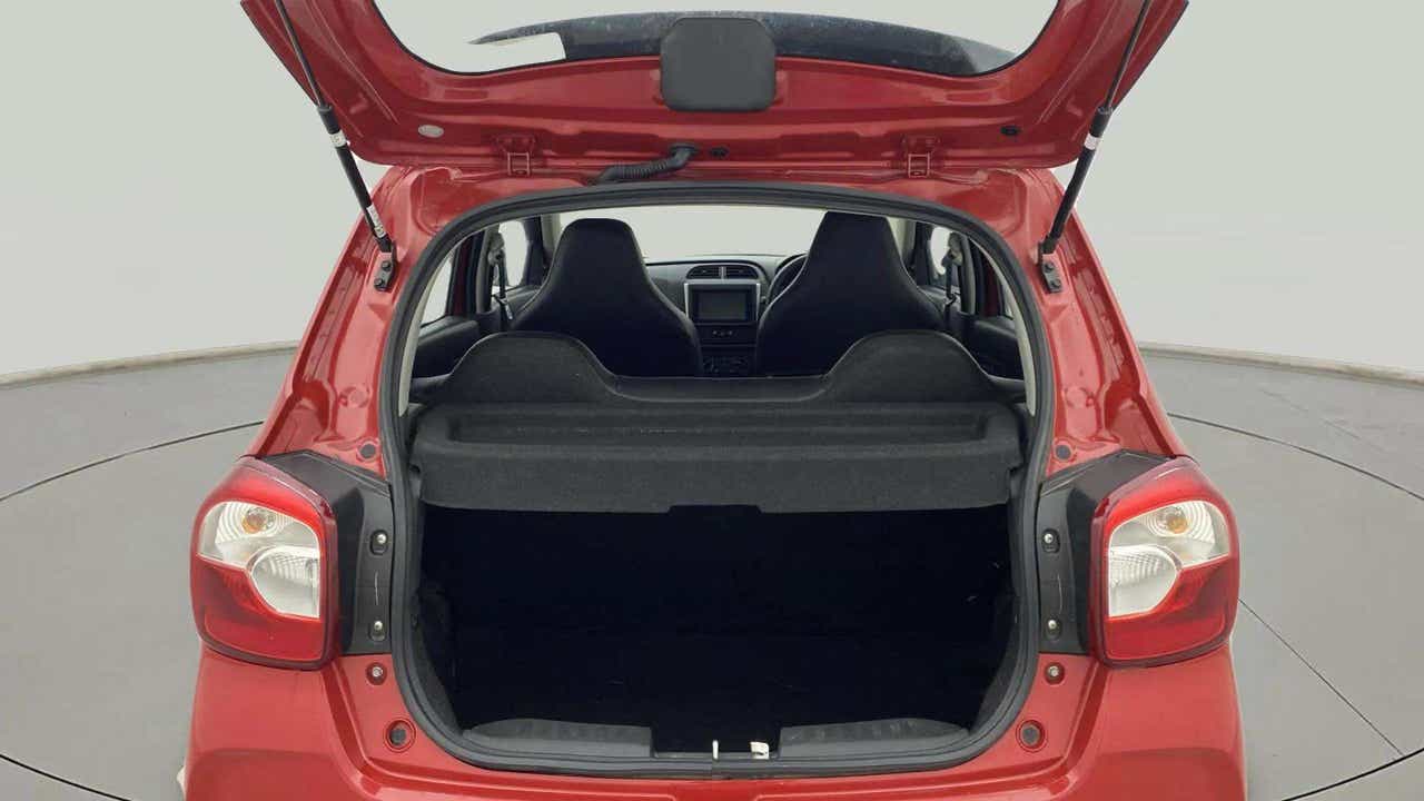 Boot view of a metallic-sizzling-red Maruti Suzuki Alto K10