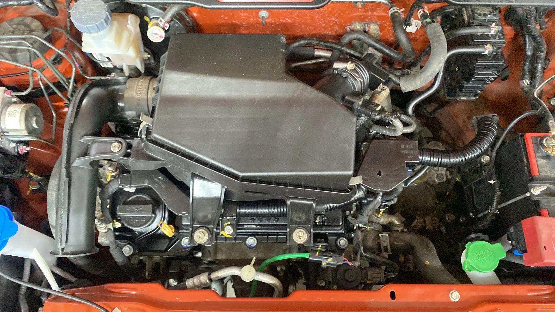 Engine bay view of a Maruti Suzuki Alto K10