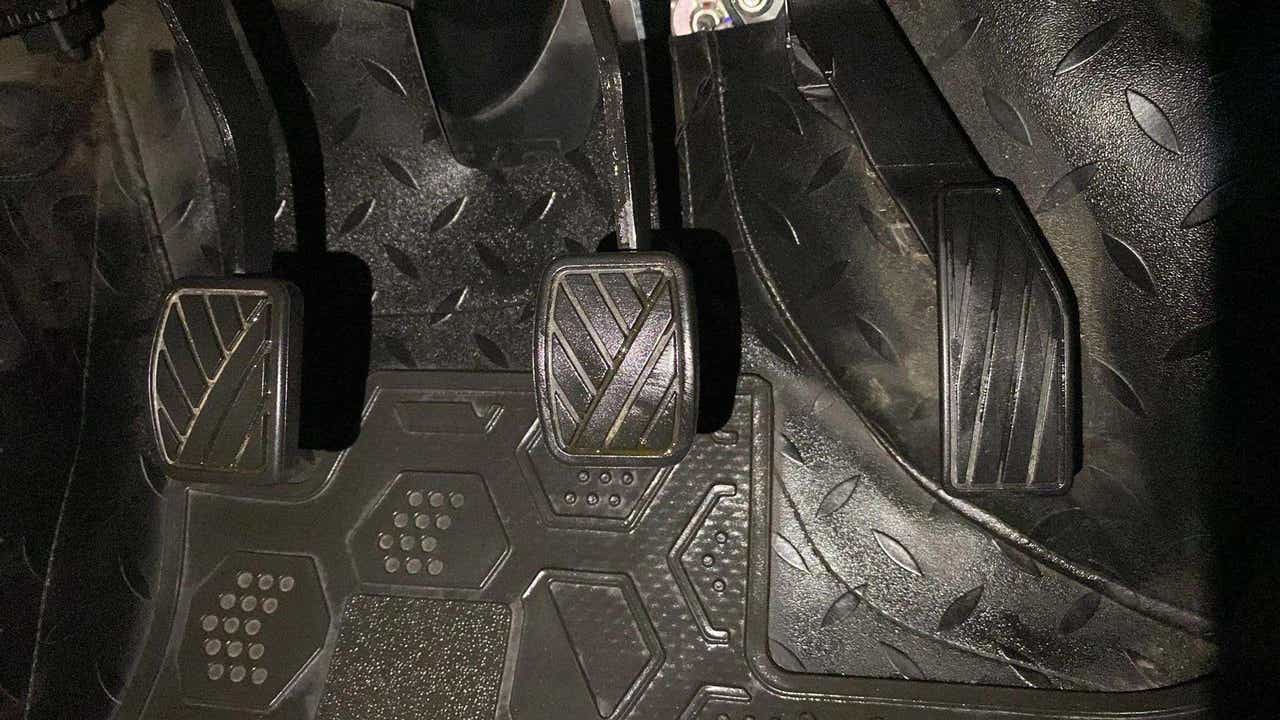Foot pedals of a Maruti Suzuki Alto K10