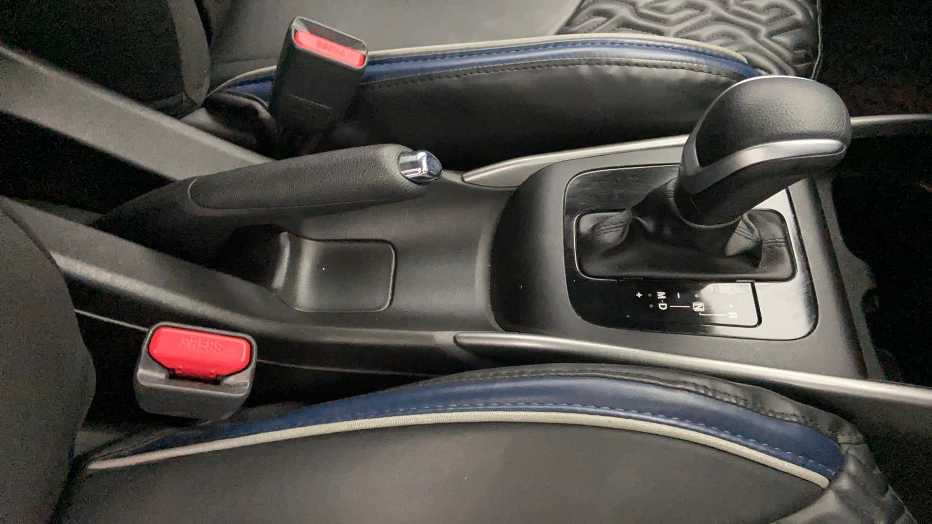 Center console view of a Maruti Suzuki Baleno
