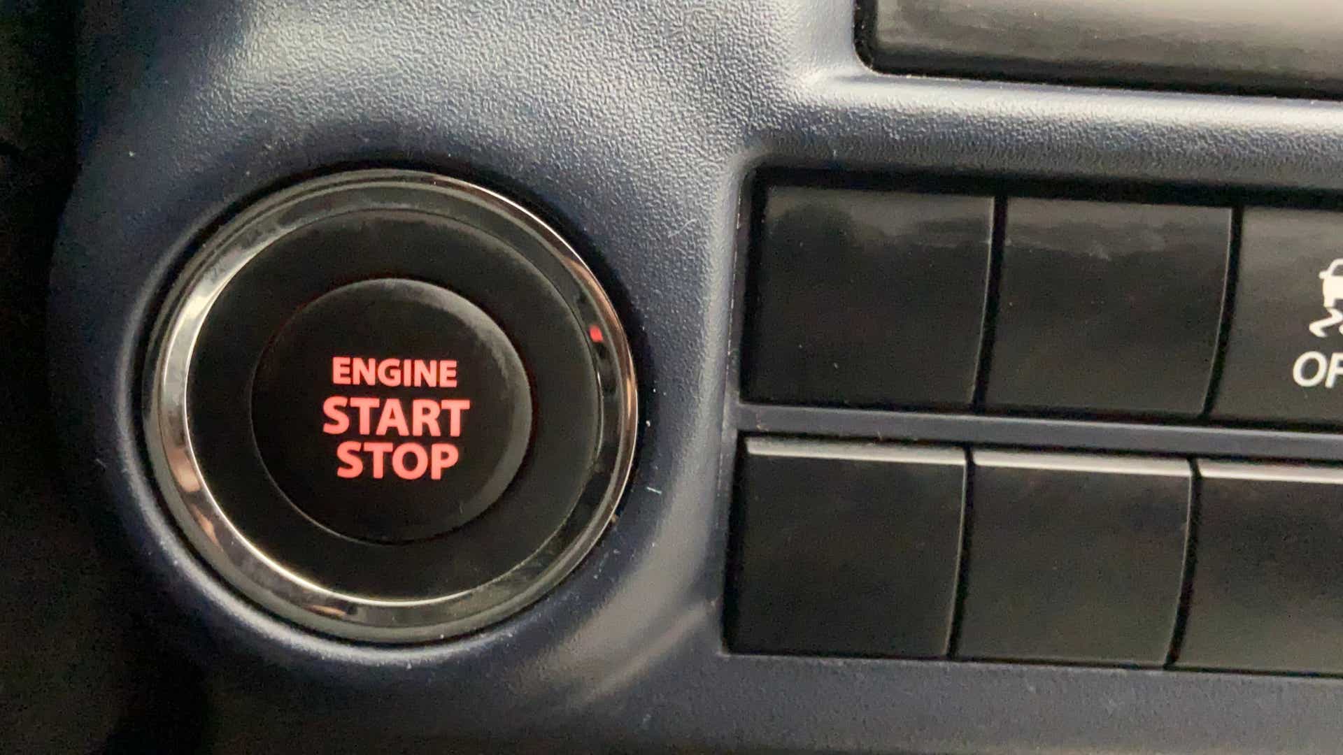 Engine start stop button of a Maruti Suzuki Baleno