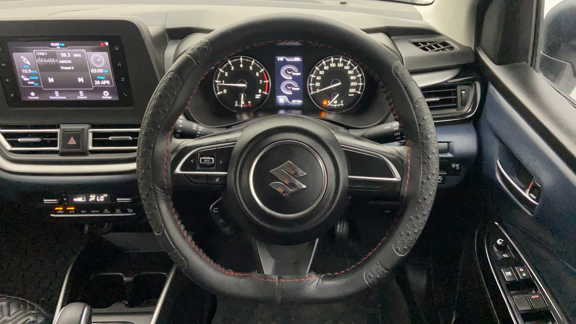 Interior dashboard of a Maruti Suzuki Baleno