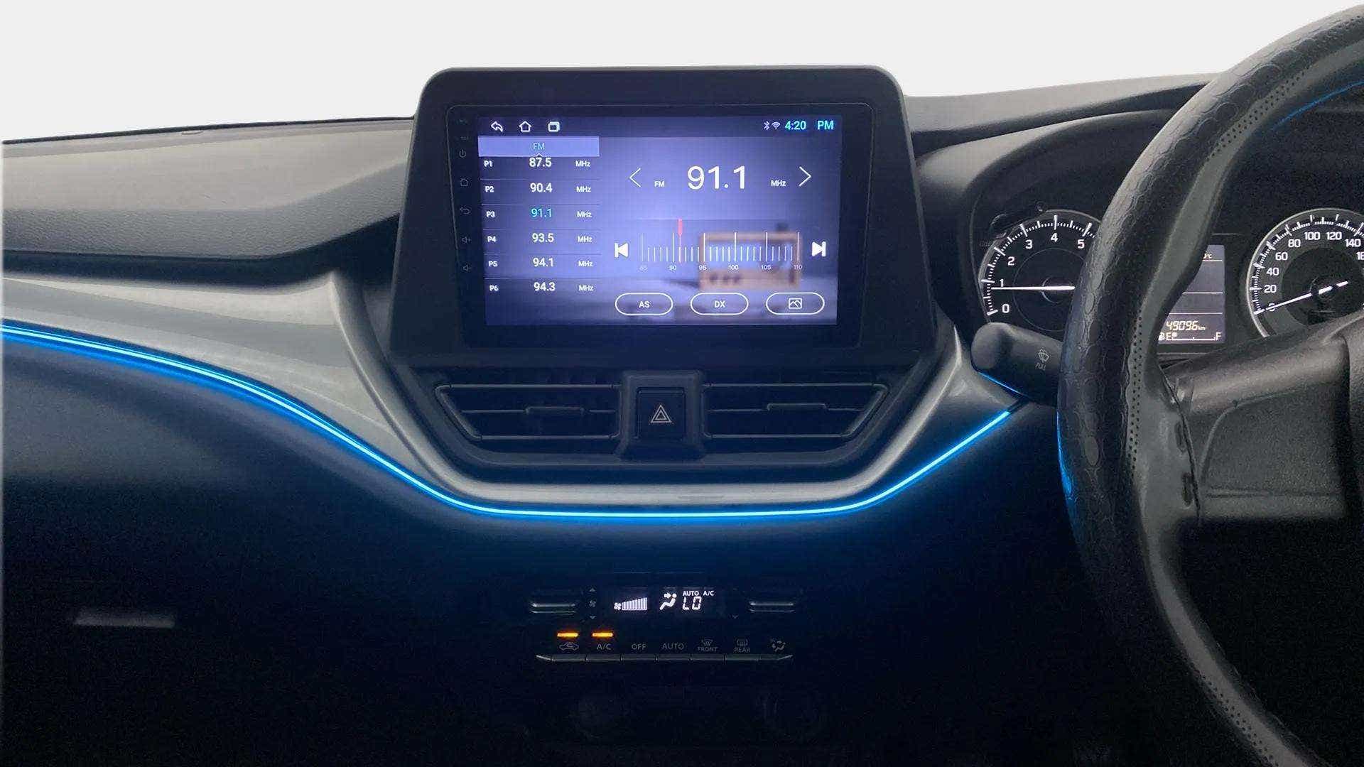 Dashboard and infotainment system of a Maruti Suzuki Baleno