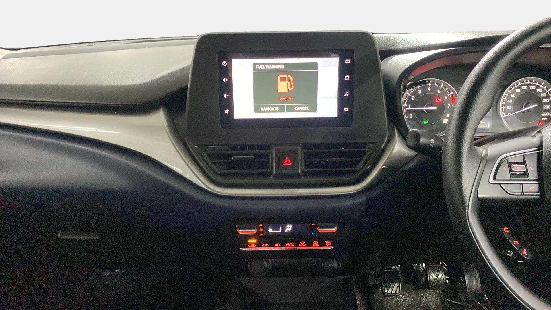 Dashboard view of a Maruti Suzuki Baleno