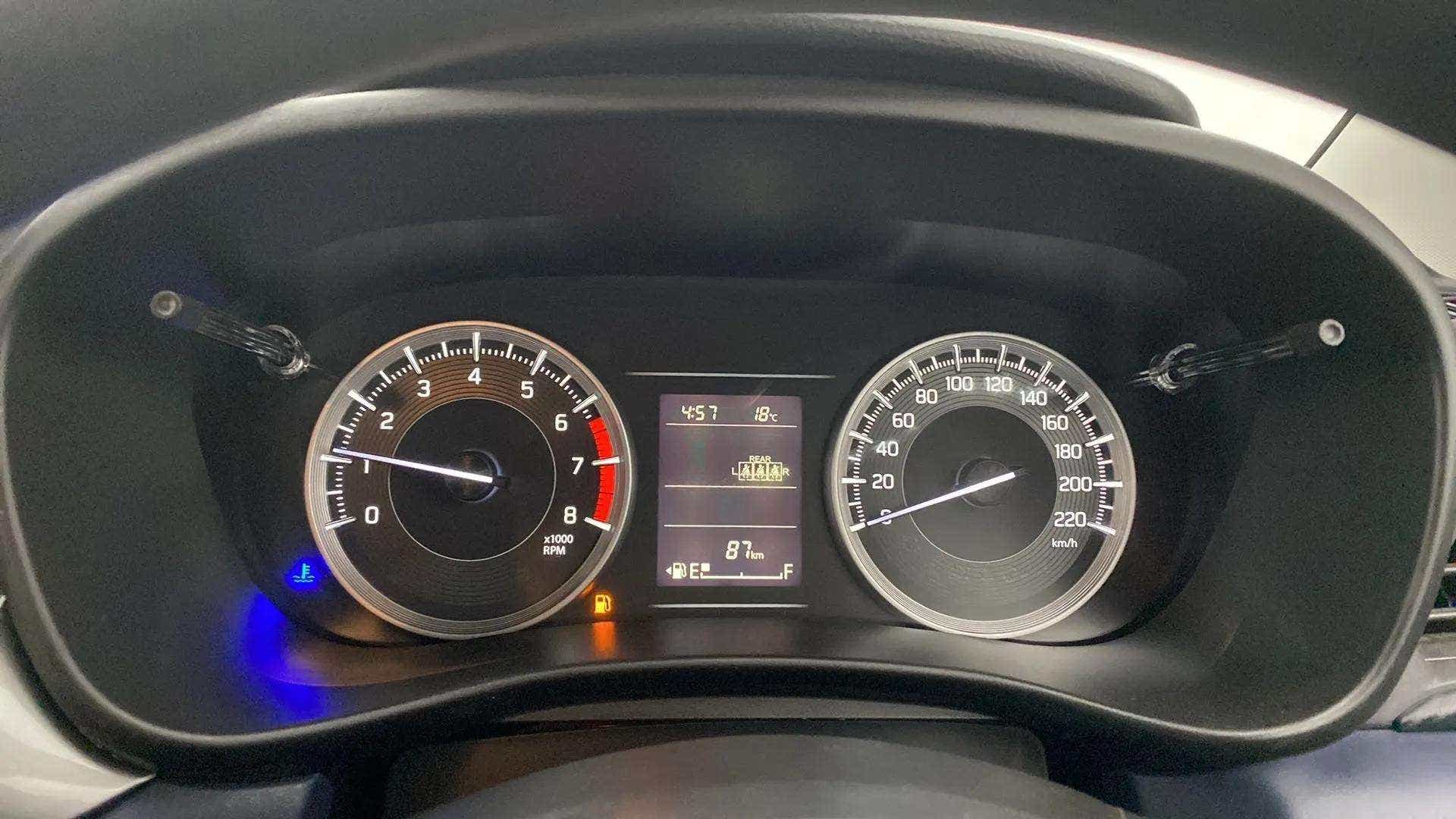 Instrument cluster of a Maruti Suzuki Baleno