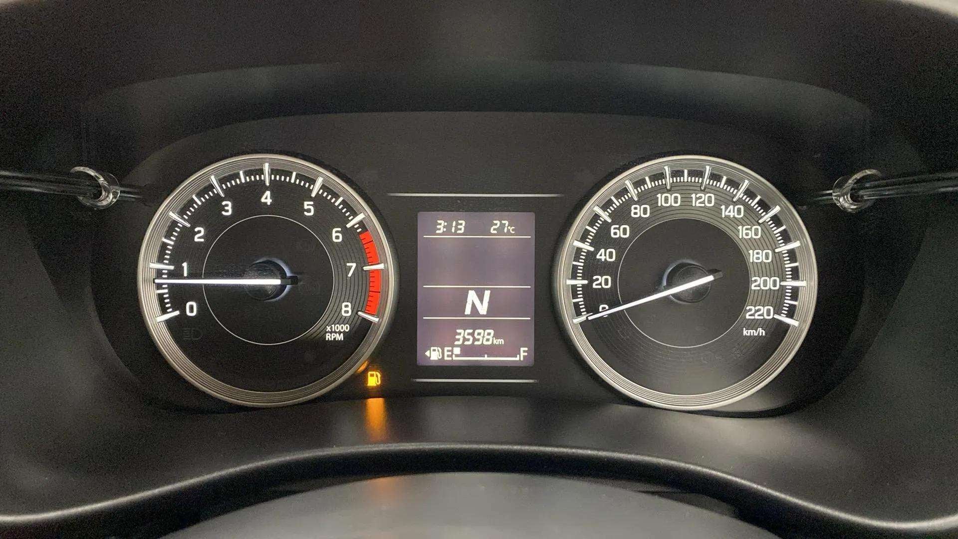 Instrument cluster of a Maruti Suzuki Baleno