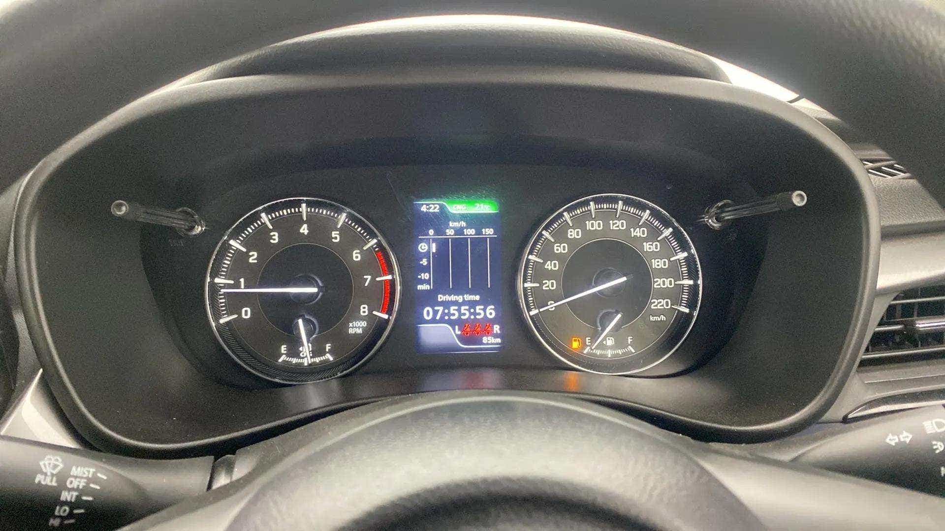 Instrument cluster of a Maruti Suzuki Baleno