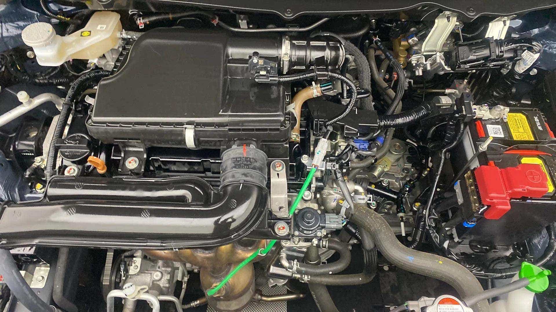 Engine bay of a Maruti Suzuki Baleno