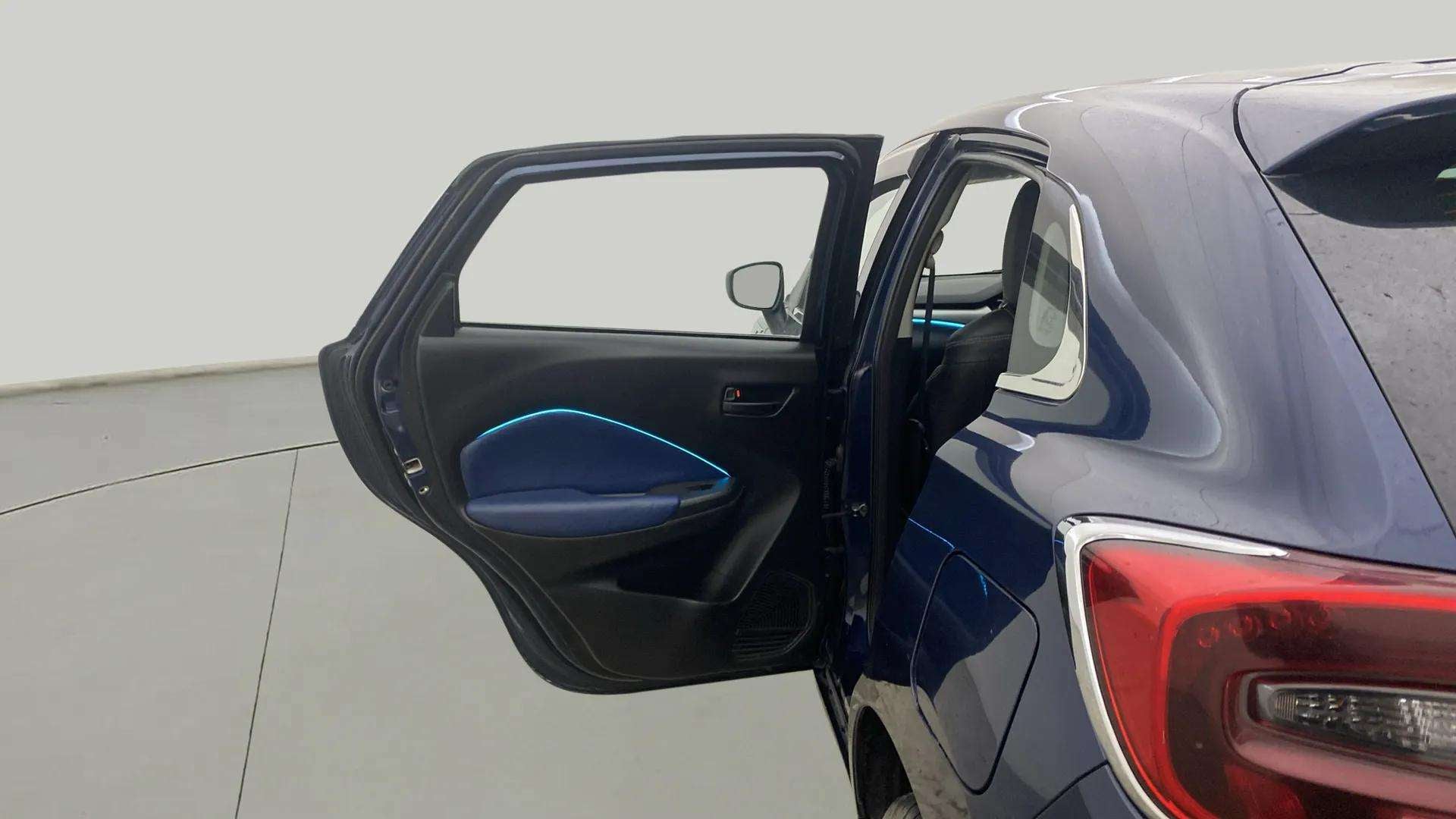Rear door and quarter view of a Maruti Suzuki Baleno