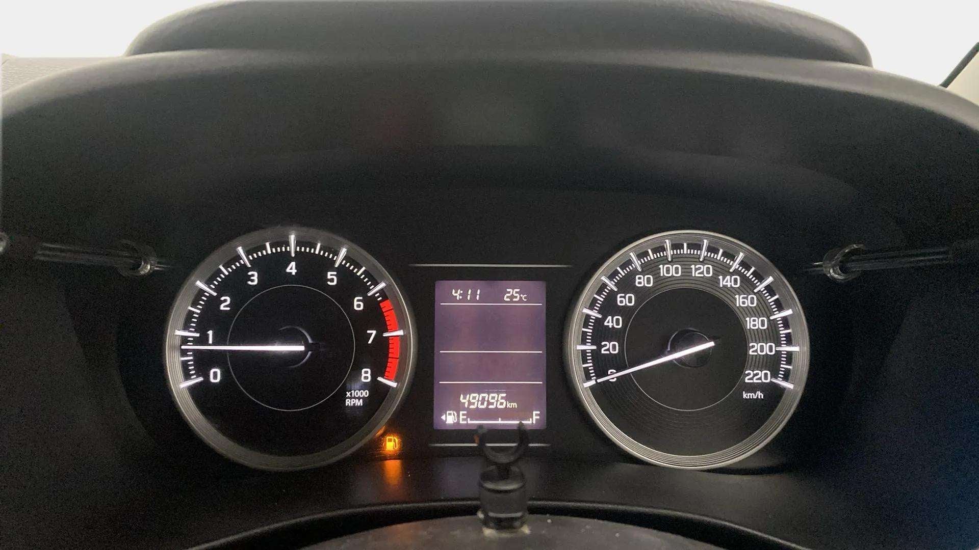 Instrument cluster of a Maruti Suzuki Baleno