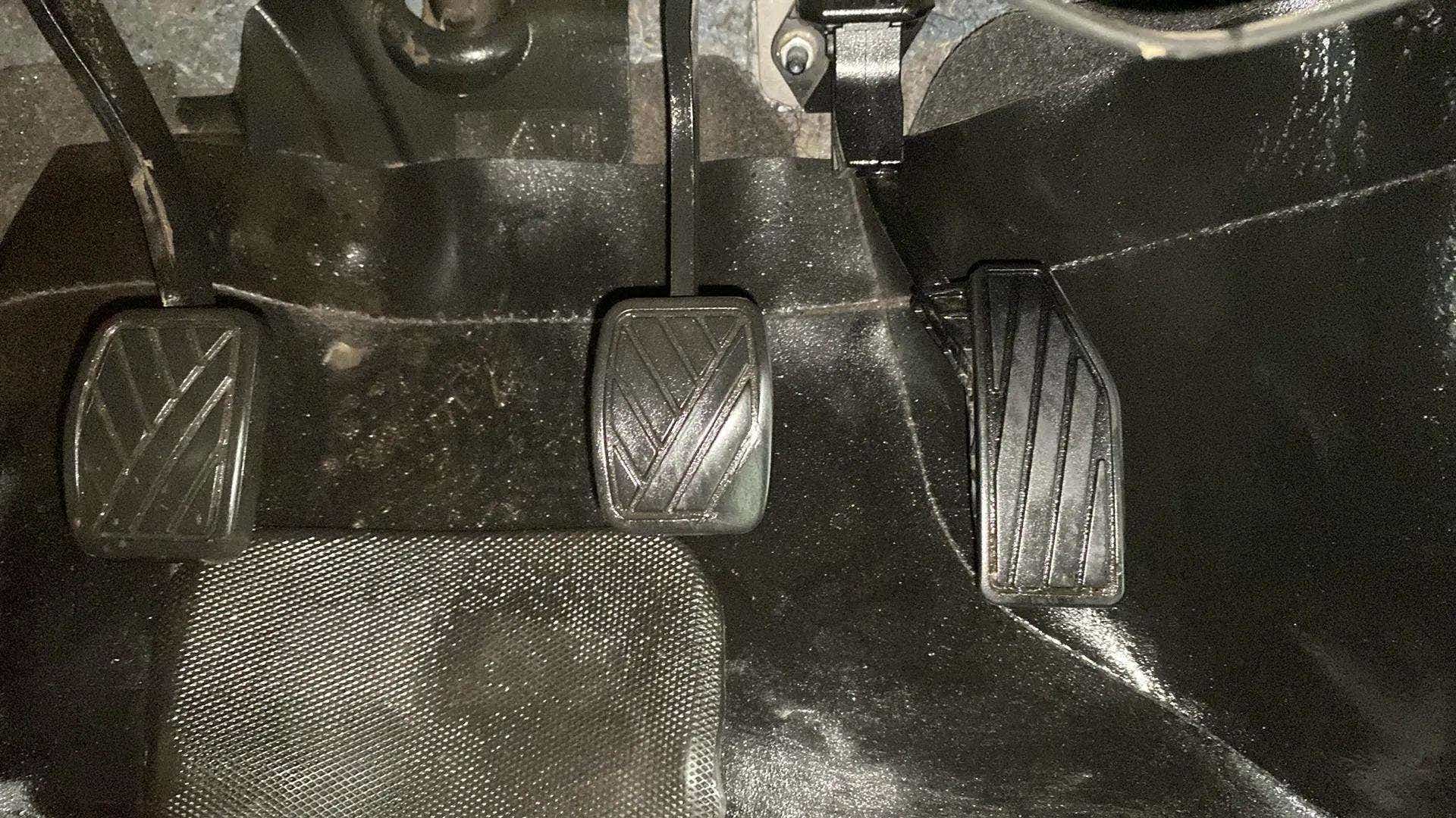 Foot pedals of a Maruti Suzuki Baleno