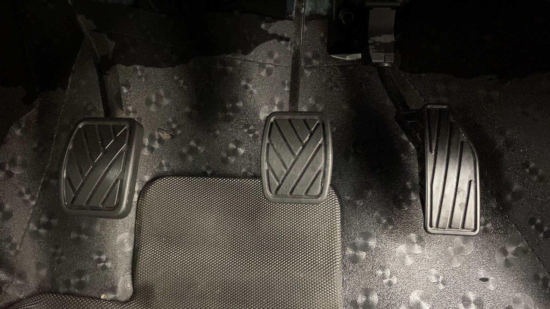 Foot pedals area of a Maruti Suzuki Baleno