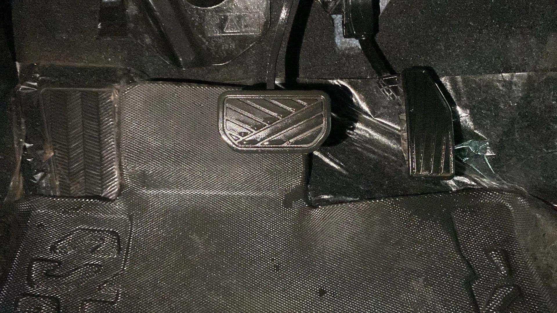 Foot pedals area of a Maruti Suzuki Baleno