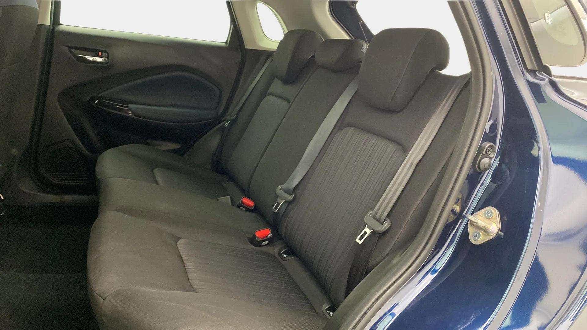 Rear seats of a Maruti Suzuki Baleno