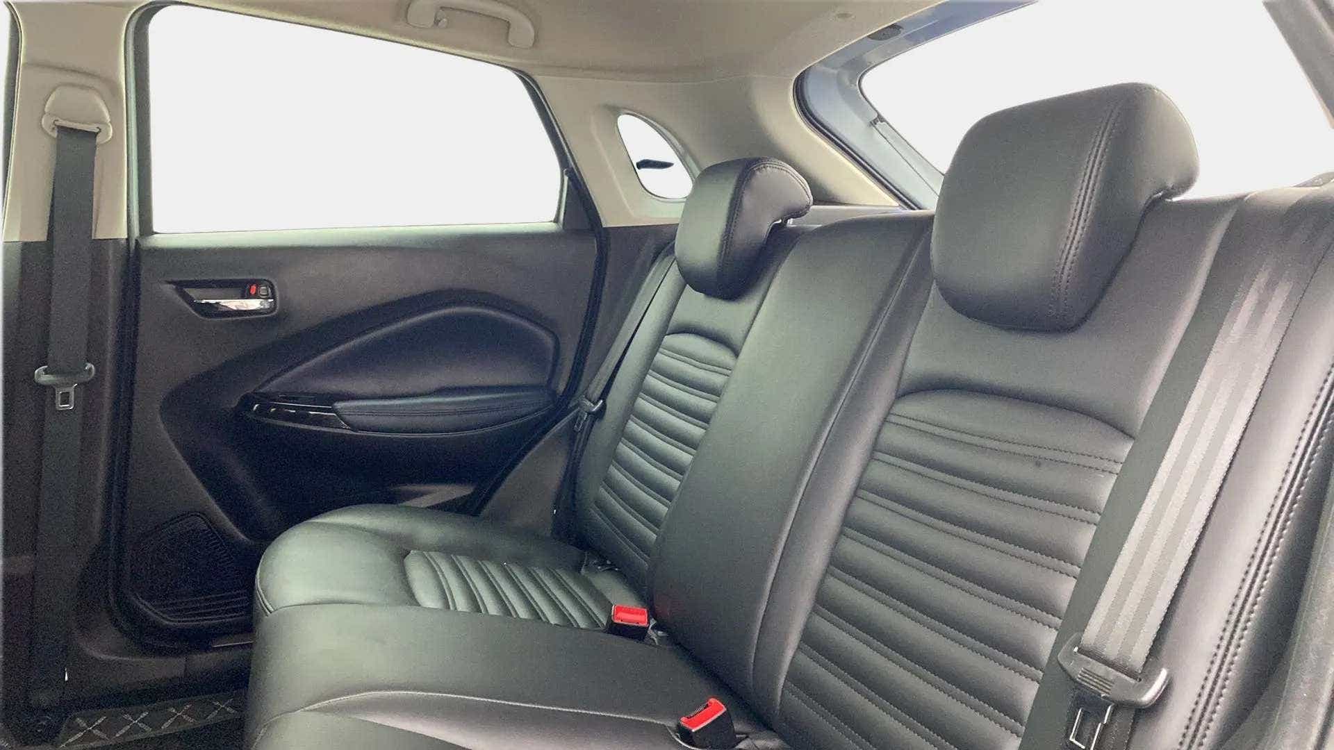 Rear seat view of a Maruti Suzuki Baleno