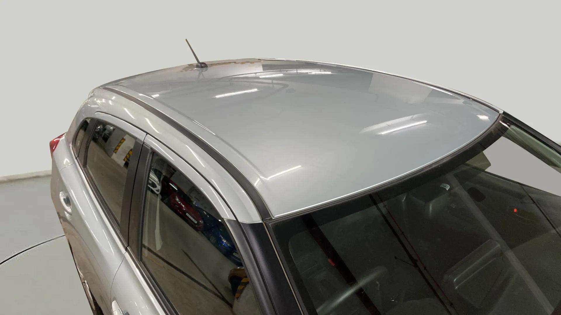 Roof view of a Splendid Silver Maruti Suzuki Baleno