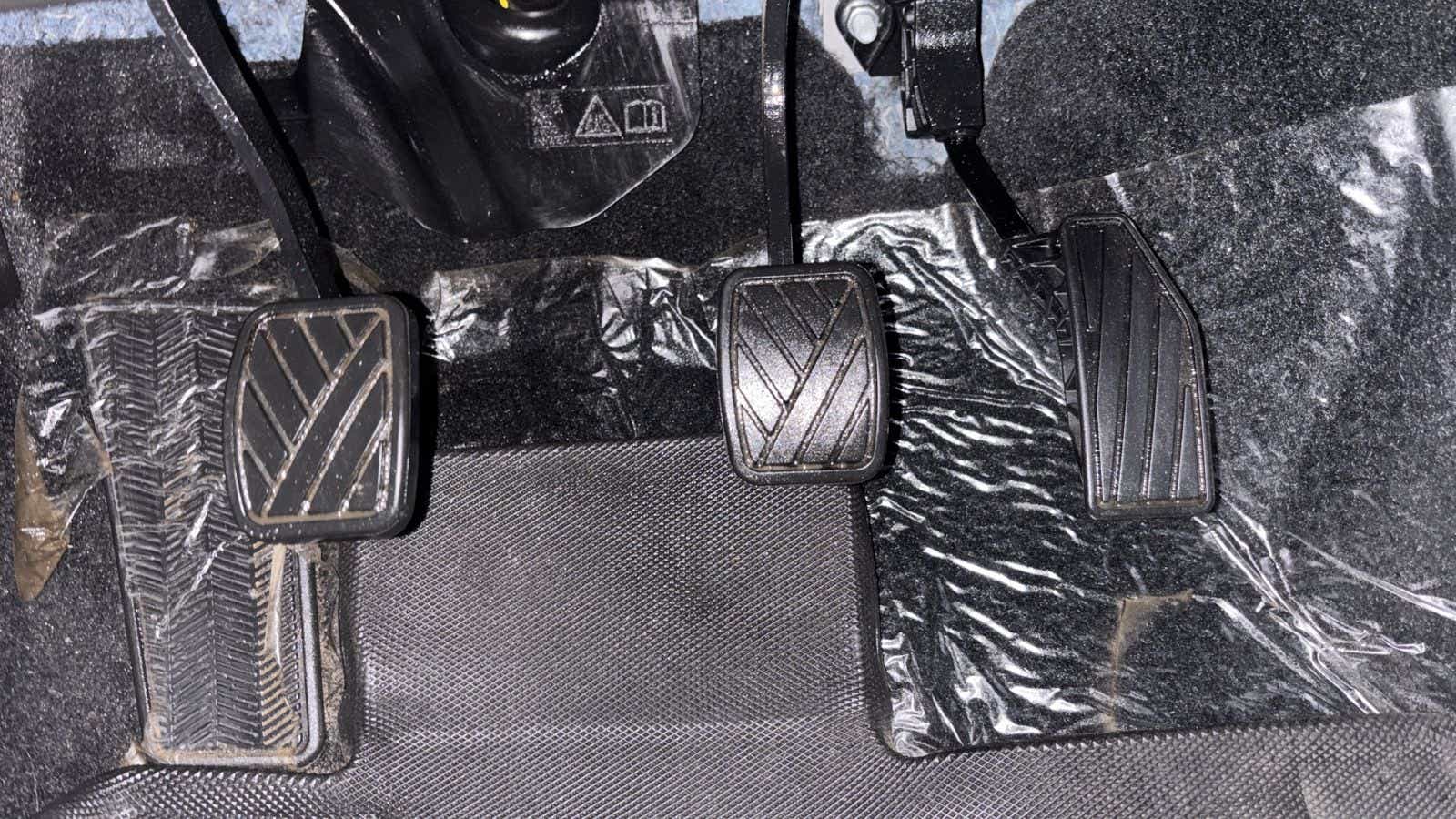 Foot pedal section of a Maruti Suzuki Baleno