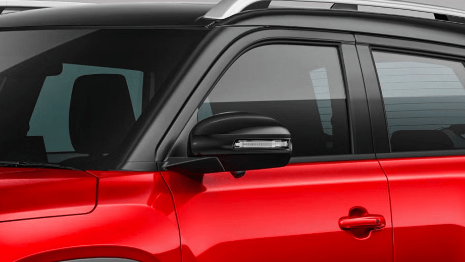 Side mirror and door area of Maruti Suzuki Brezza