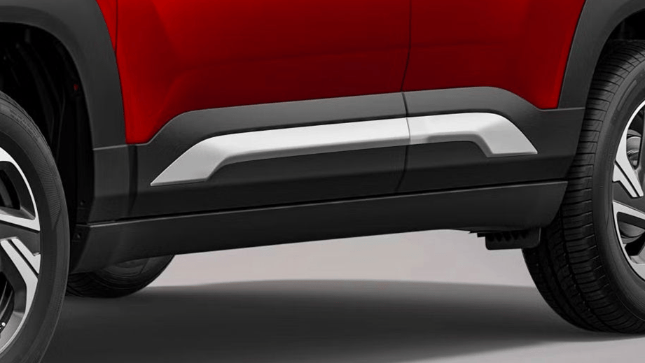 Side profile close-up of Maruti Suzuki Brezza