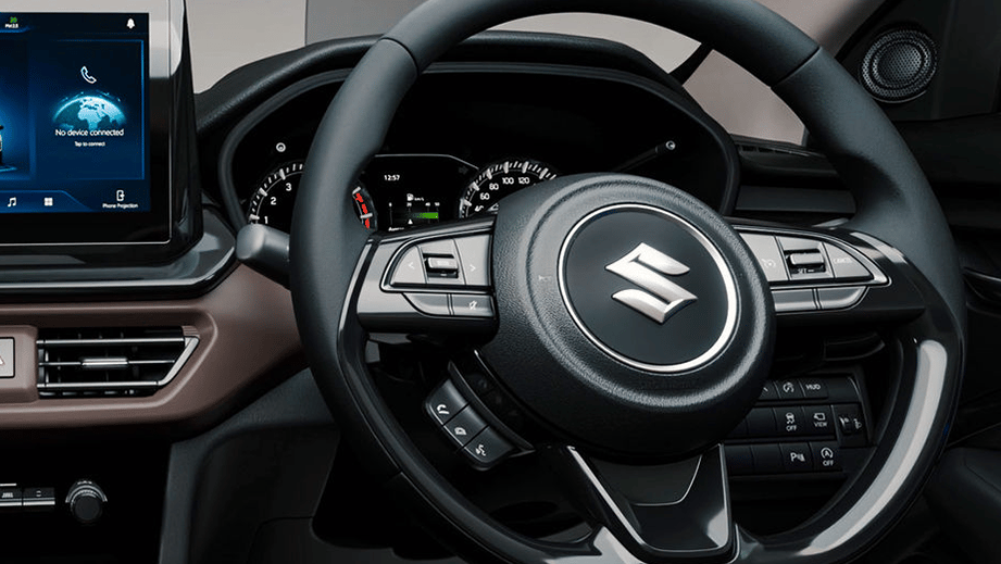 Steering wheel and dashboard of Maruti Suzuki Brezza
