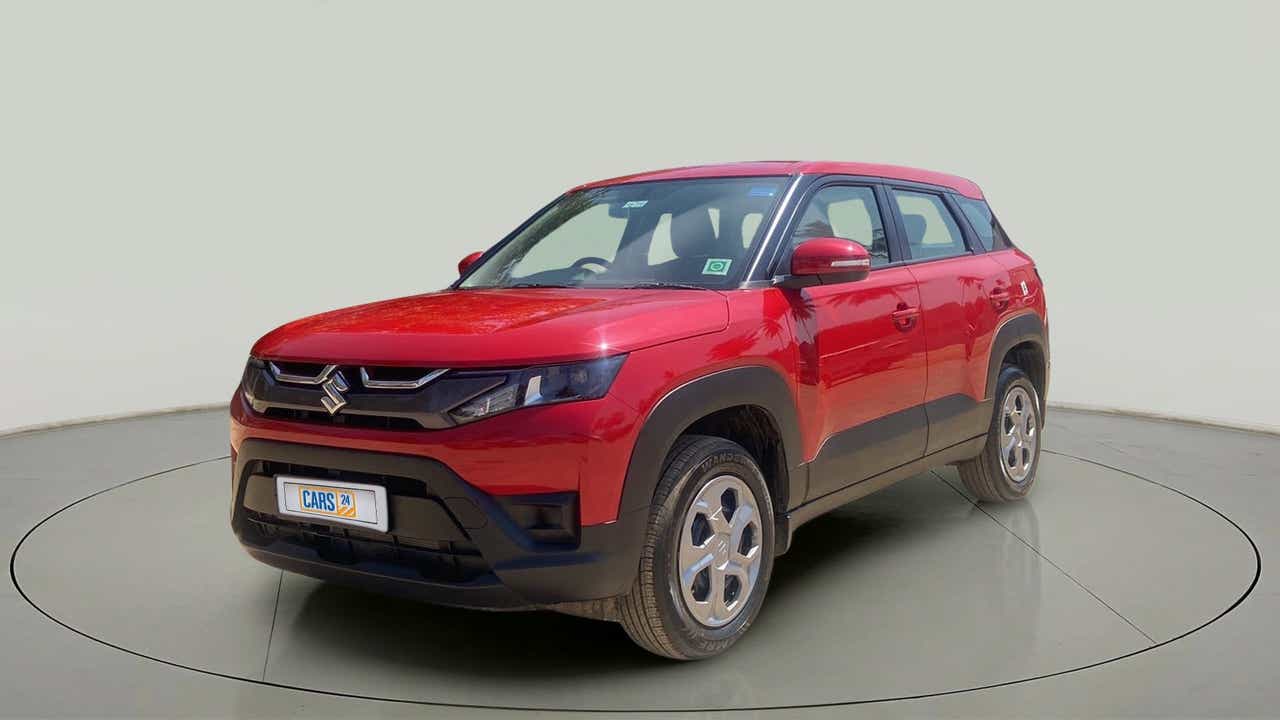 Front three-quarter view of a Maruti Suzuki Brezza