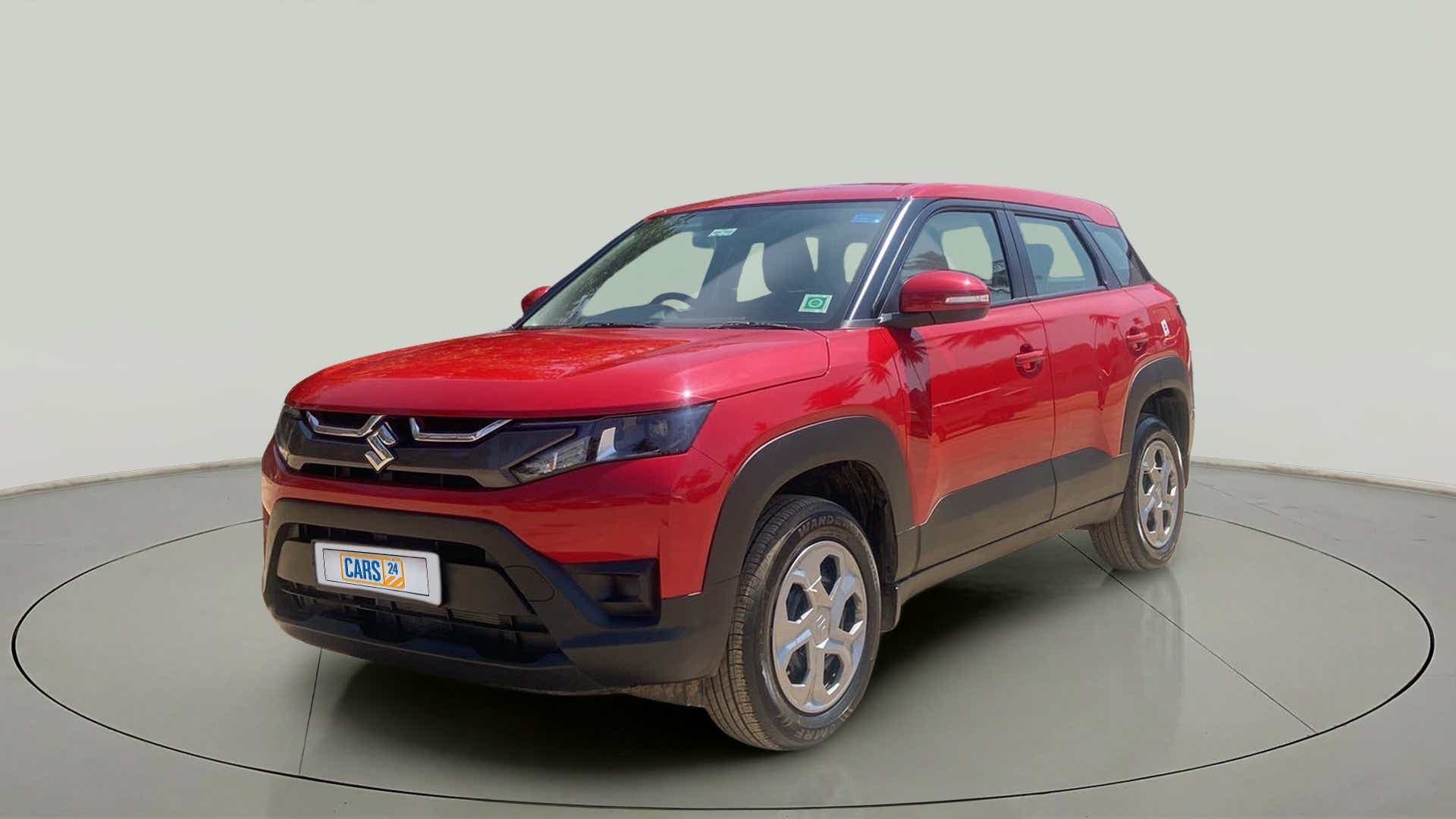 Front three-quarter view of a Maruti Suzuki Brezza