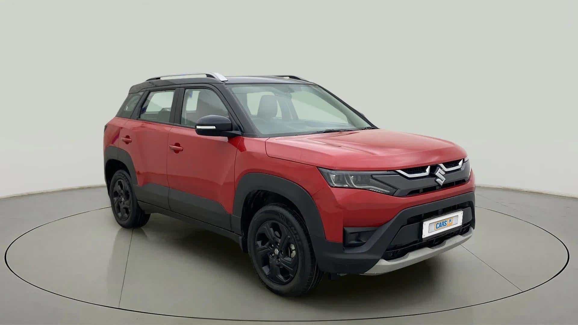 Front three-quarter view of a Maruti Suzuki Brezza