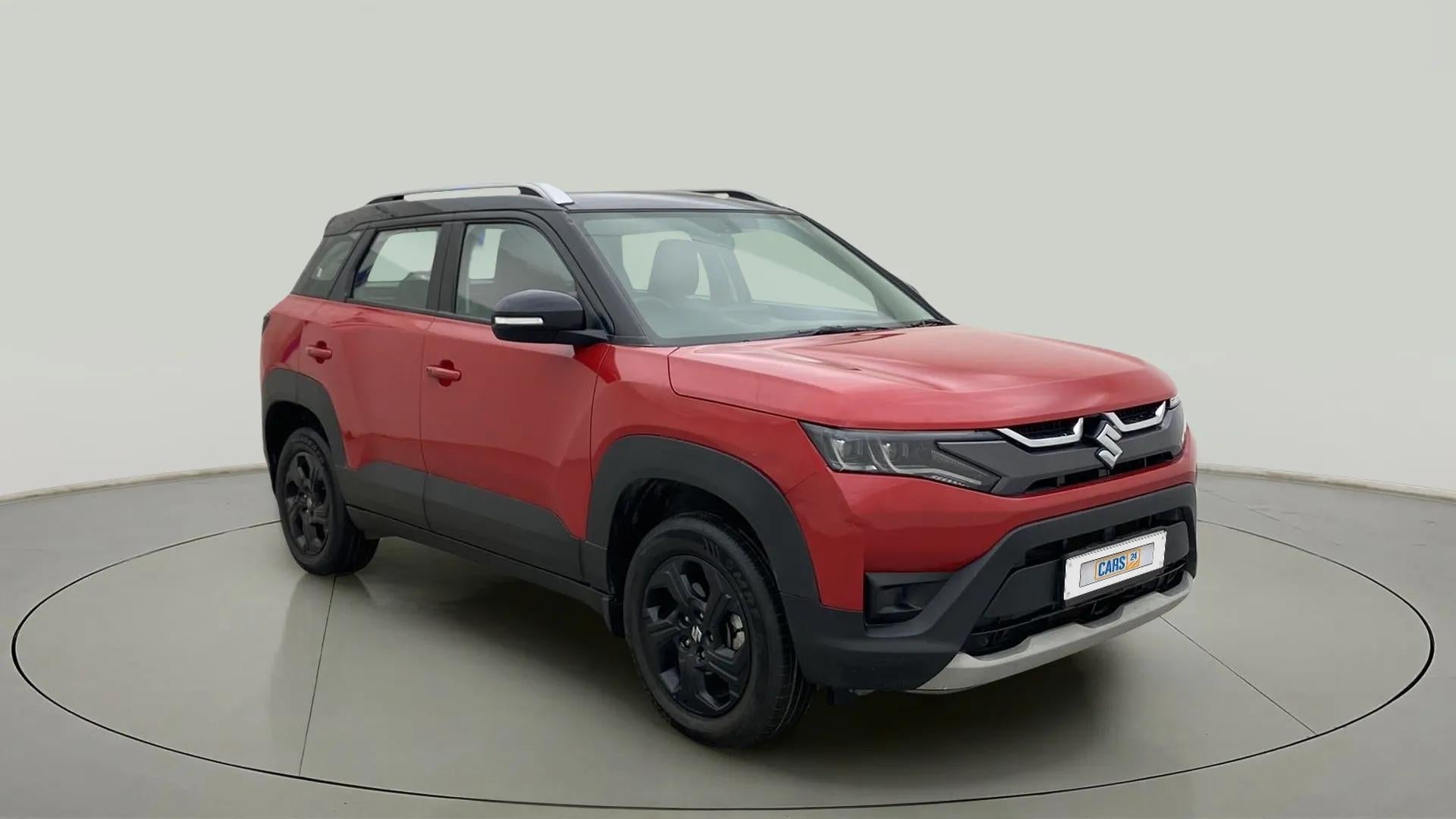 Front three-quarter view of a Maruti Suzuki Brezza