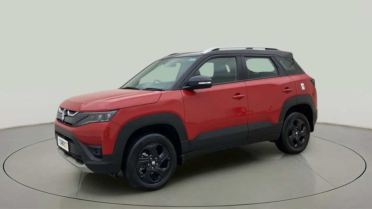 Front three-quarter view of a Maruti Suzuki Brezza