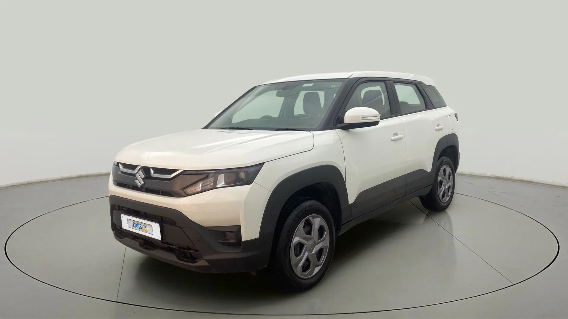 Front three-quarter view of a Maruti Suzuki Brezza