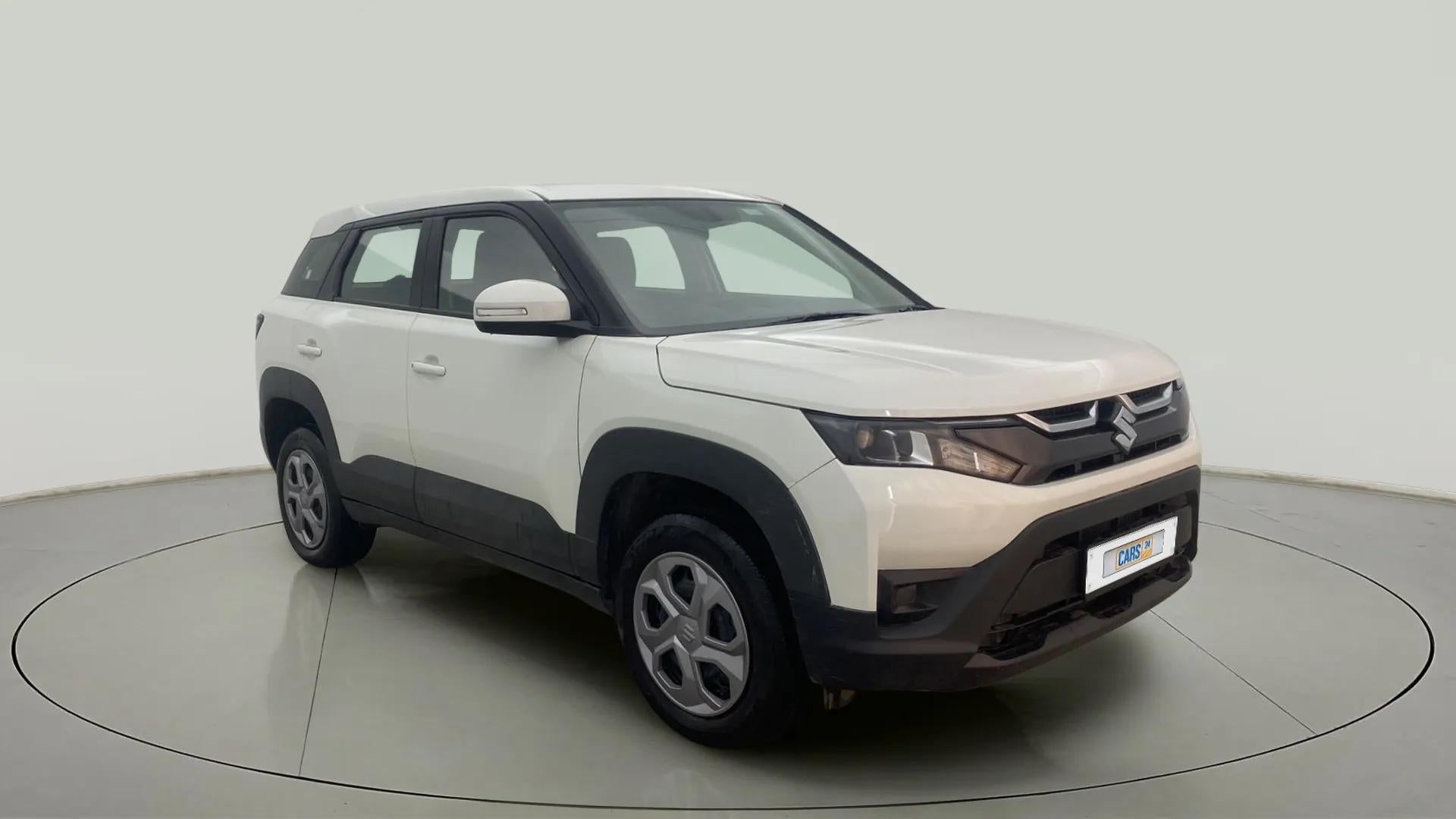 Front three-quarter view of a Maruti Suzuki Brezza