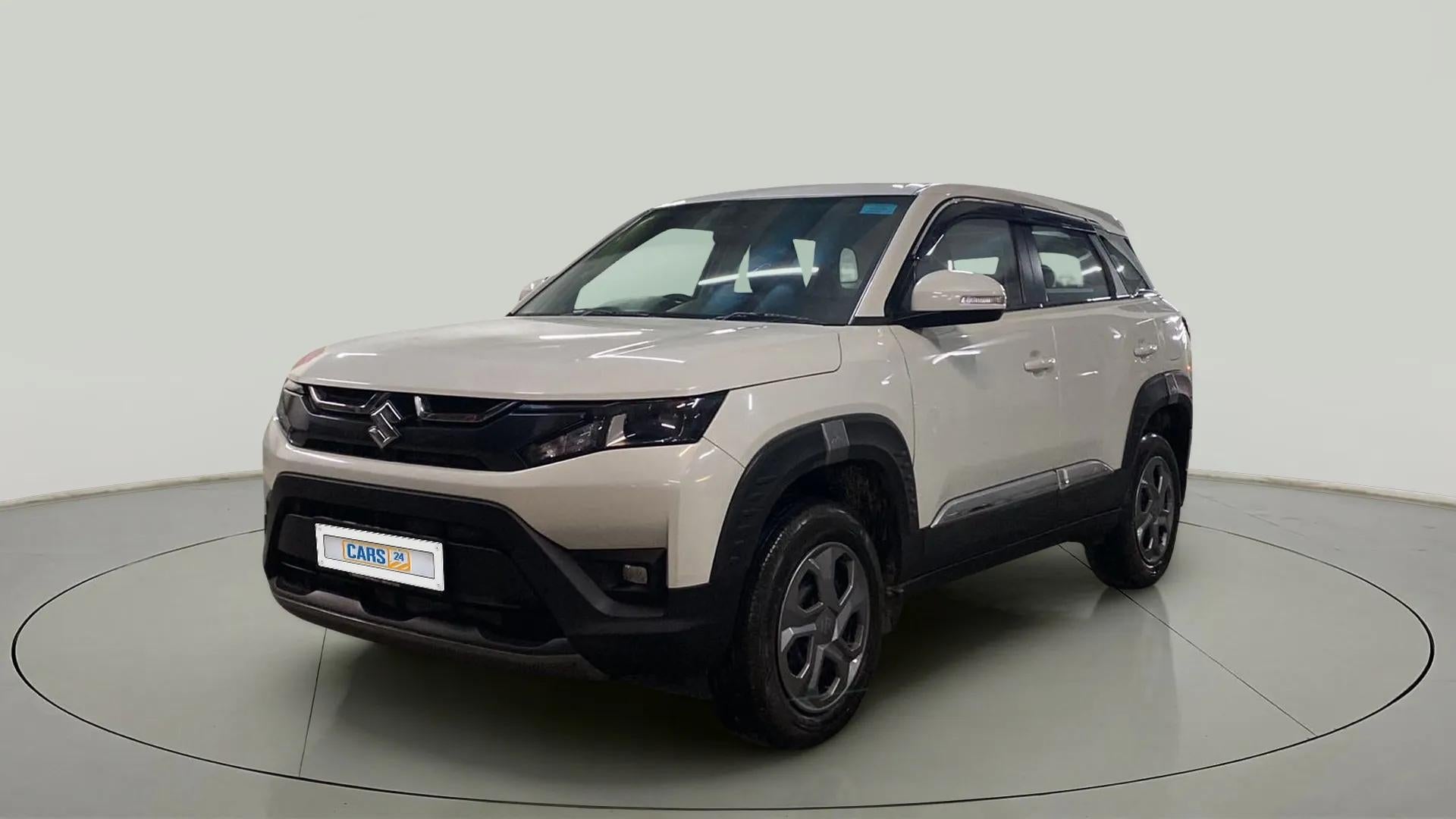 Front three-quarter view of a Maruti Suzuki Brezza