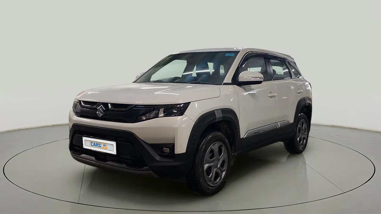 Front three-quarter view of a Maruti Suzuki Brezza