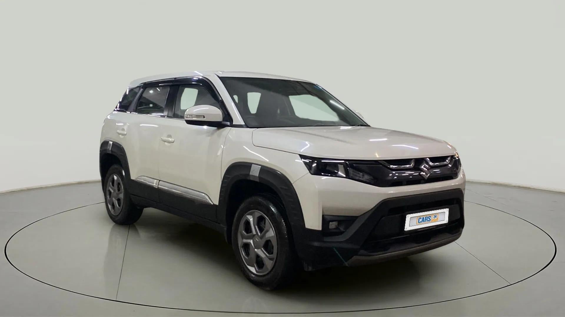 Front three-quarter view of a Maruti Suzuki Brezza