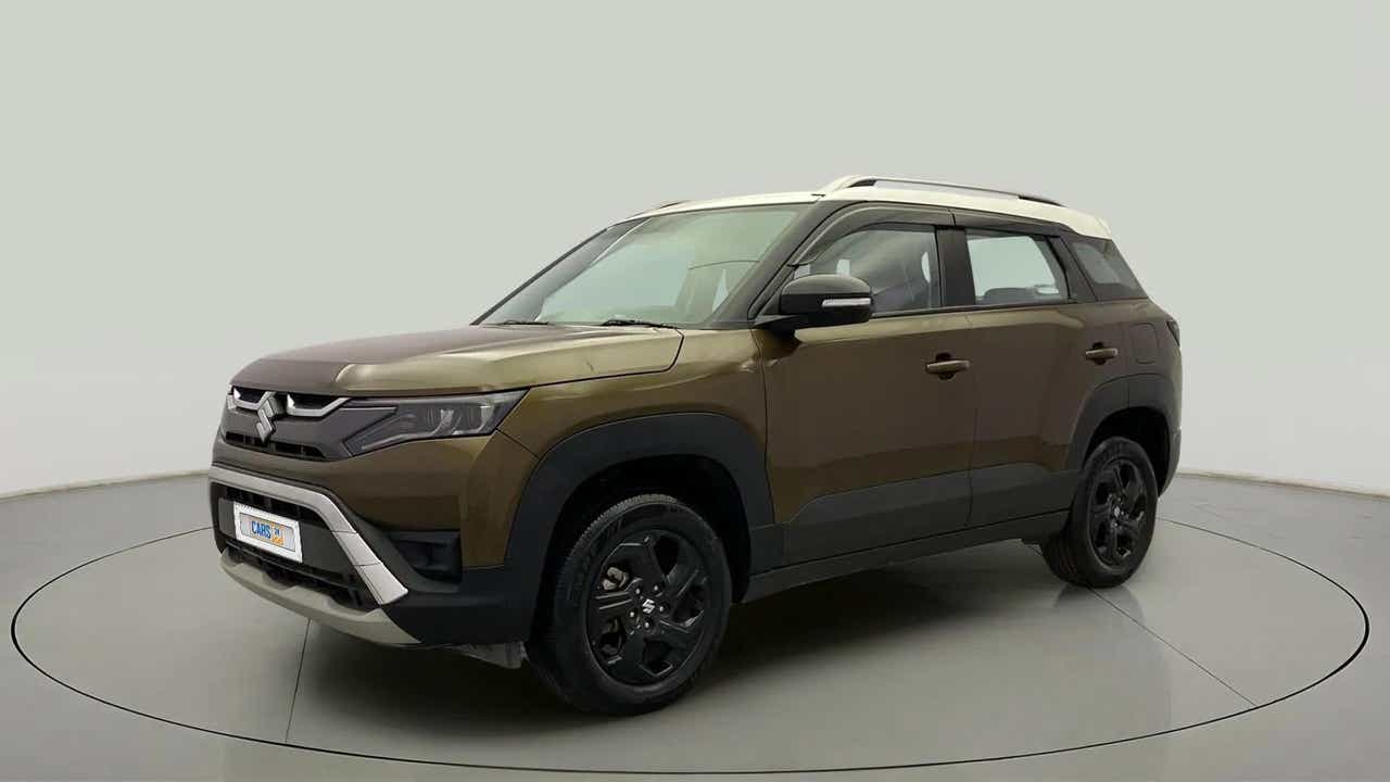 Front three-quarter view of a Maruti Suzuki Brezza